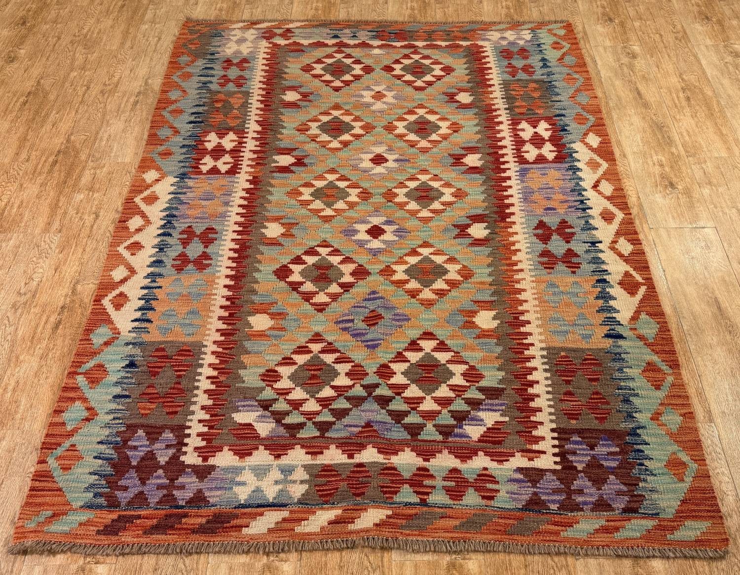 Rug Studios Teppich KELIM ORIGINAL HANDGEARBEITET, Rechteckig, Höhe: 5 mm, Handgefertigt, 155 x 212 cm, Multi