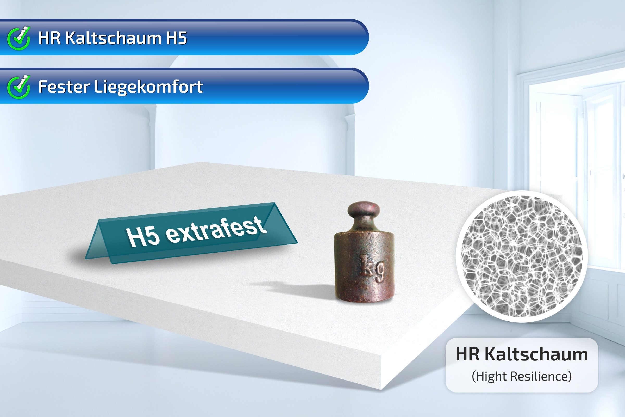 Matratzen Perfekt, Topper Kaltschaumtopper TOKIO, 12cm HOCH, EXTRA FEST Härtegrd 5, 12 cm hoch, Kaltschaum, (hochwertiger HR Kaltschaum mit Raumgewicht 50kg/m), Kaltschaumtopper mit sehr guter Körpernpassung