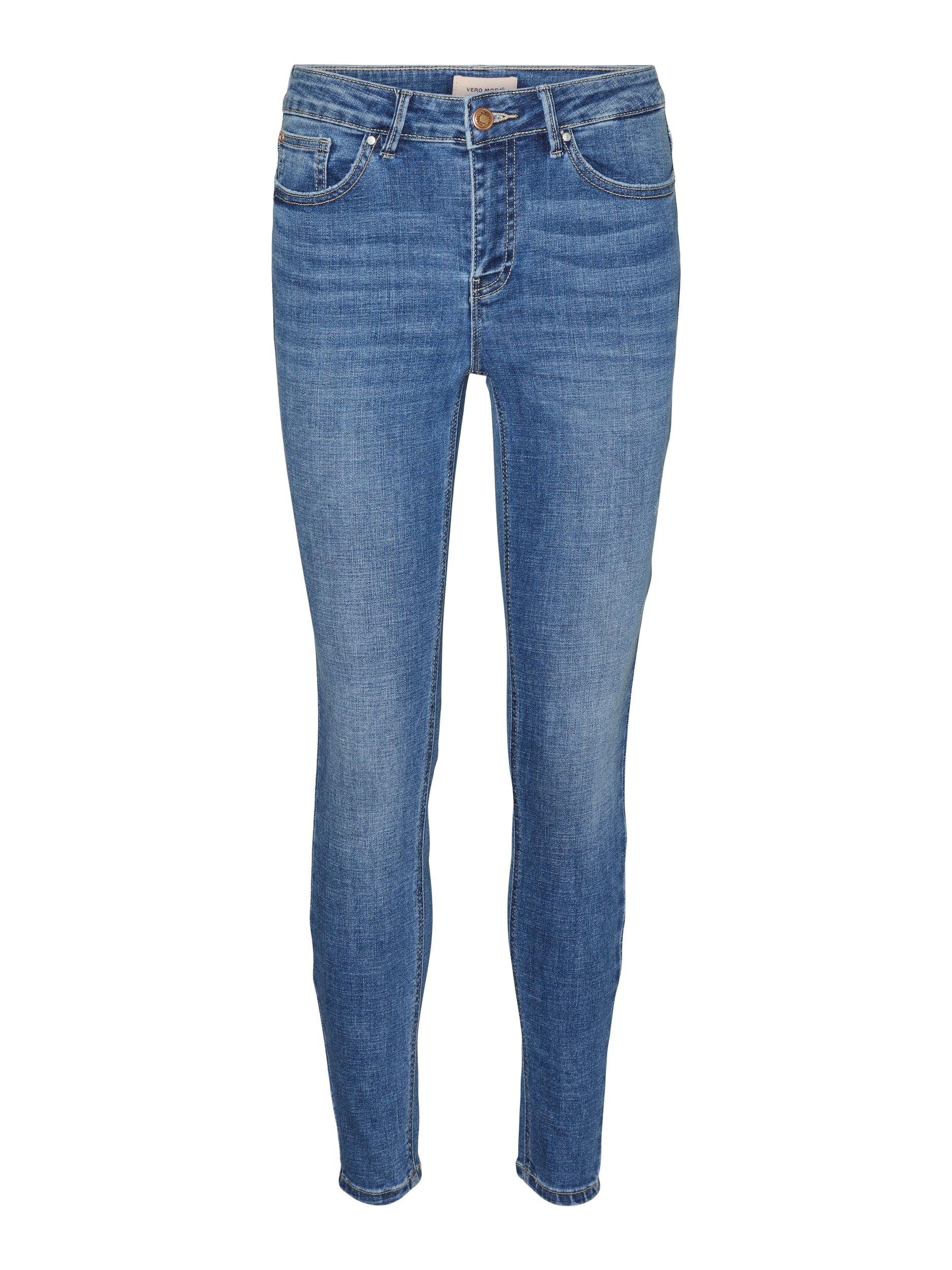 Vero Moda Skinny-fit-Jeans VMFLASH MR SKINNY JEANS LI347 NOOS Baumwollmischung mit Stretch, regular waist, skinny fit