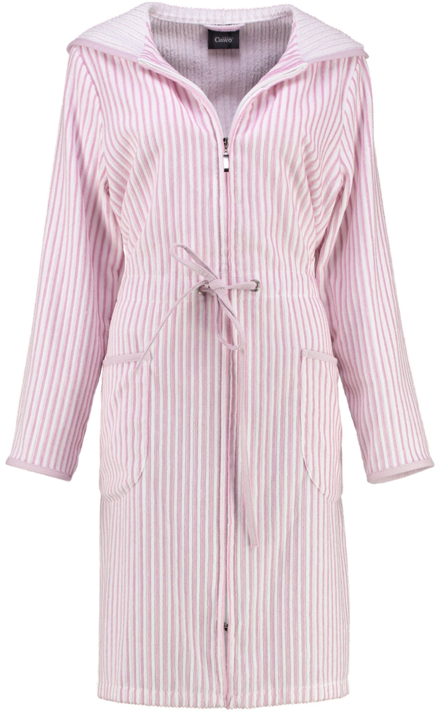 Cawö - Damen Bademantel kurz Kapuze TG RV 6416 - Farbe: malve - 22 - S günstig online kaufen