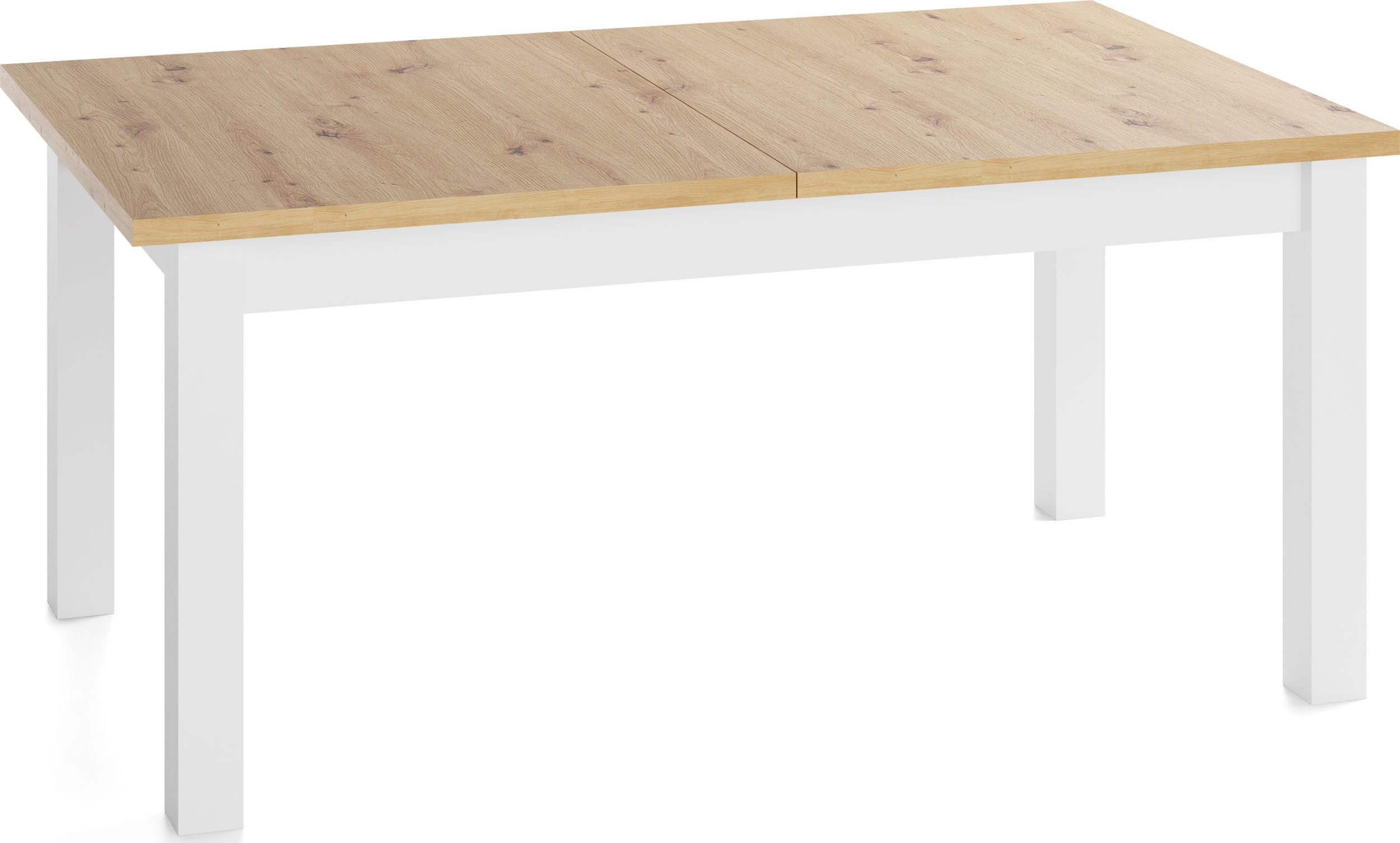 WFL GROUP Esstisch Lindberg ausziehbar verlängerbar rechteckig mit weißen Holzbeinen (MADE IN EU, XXL Groß– 120/140/150/160/200 cm ausziehbar auf 160/180/190/24 – Bild 2 von 5