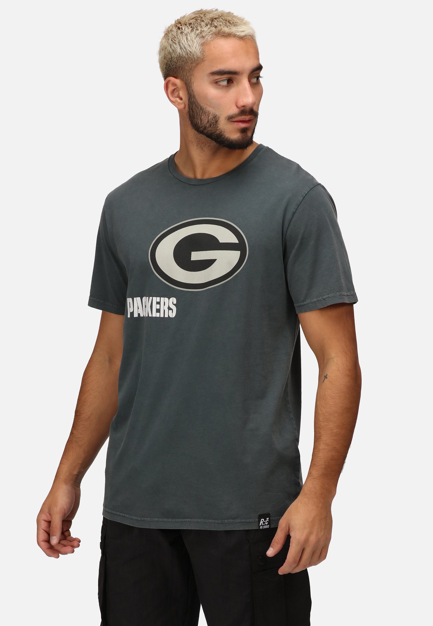 Recovered T-Shirt zertifizierte NFL GOTS PACKERS MONOCHROME Bio-Baumwolle