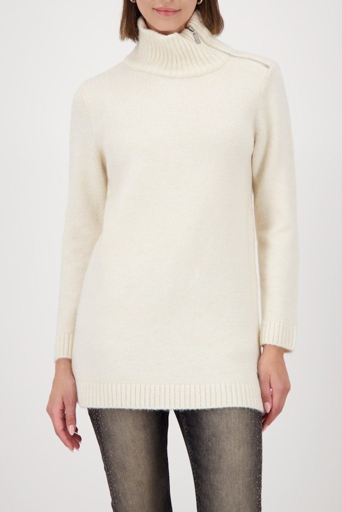 Monari Rundhalspullover 809550 Stehkragen mit Reißverschluss günstig online kaufen