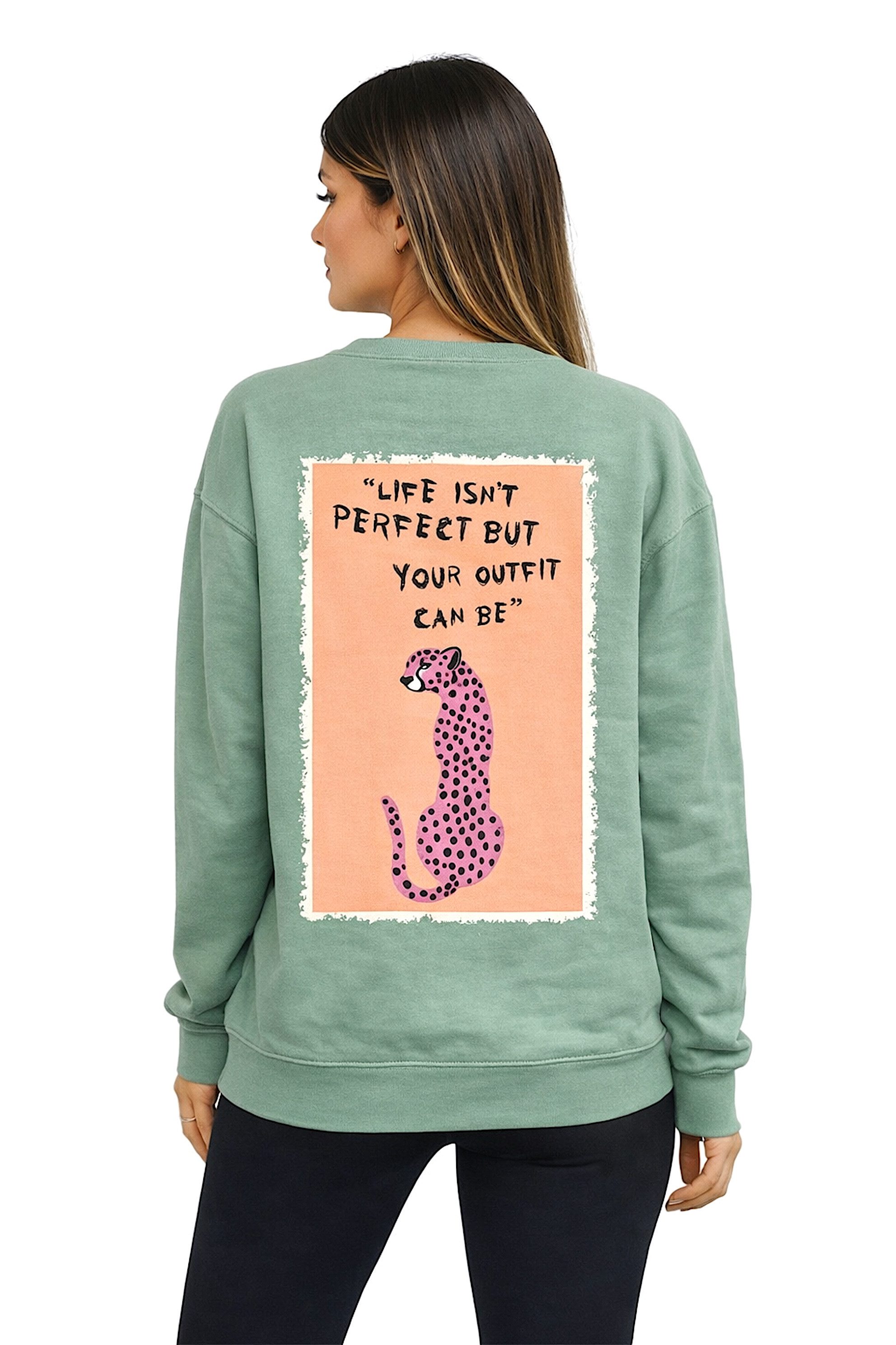 Worldclassca Longsweatshirt Worldclassca Oversized Sweatshirt "LEOPARD" Print Langarm Pullover Neue Kollektion - Stilvolle und gemütliche Casual Mode für Damen