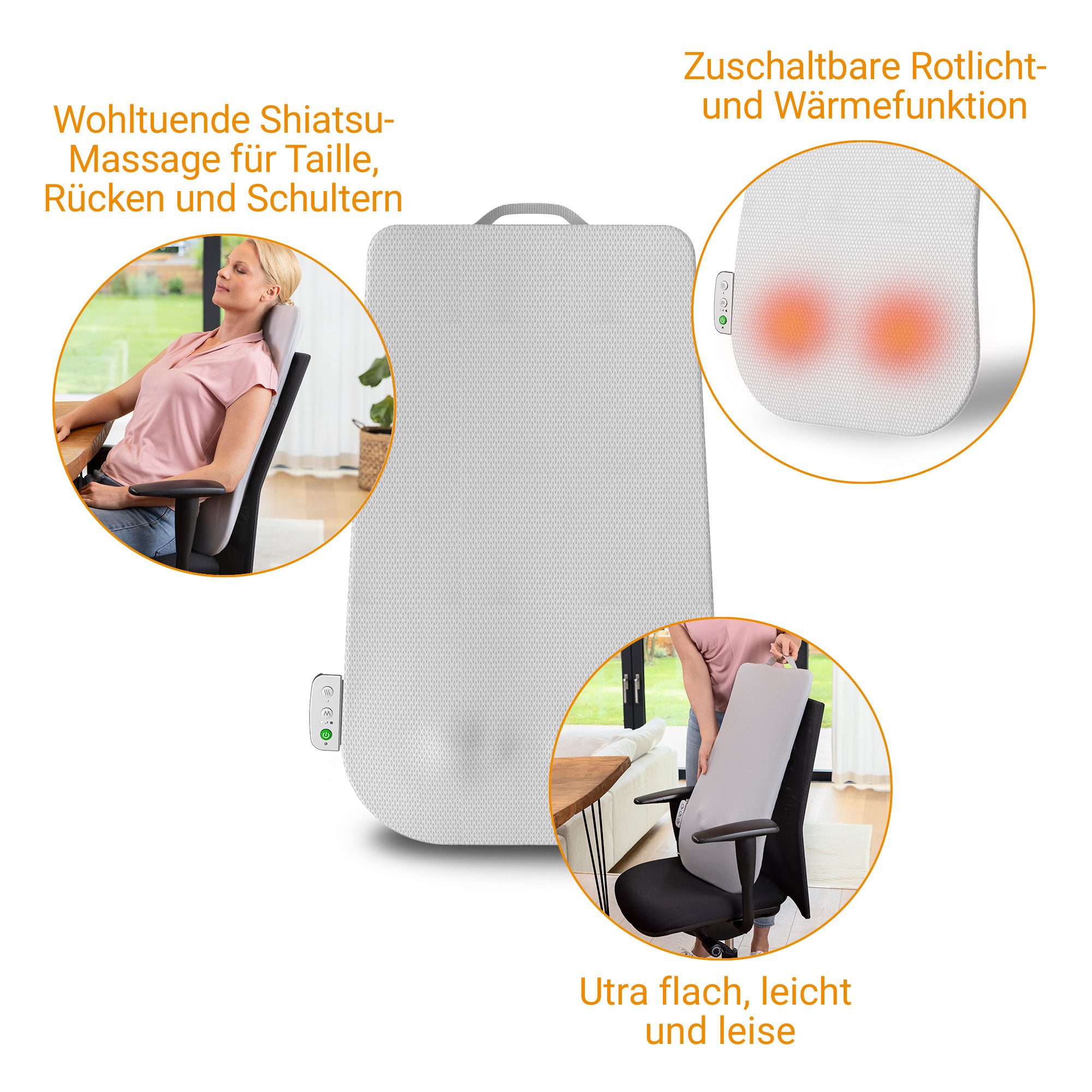 medisana Shiatsu-Massagegerät MC 600, Shiatsu-Massage, Rotlicht- und Wärmefunktion, Massageprogramm wählbar