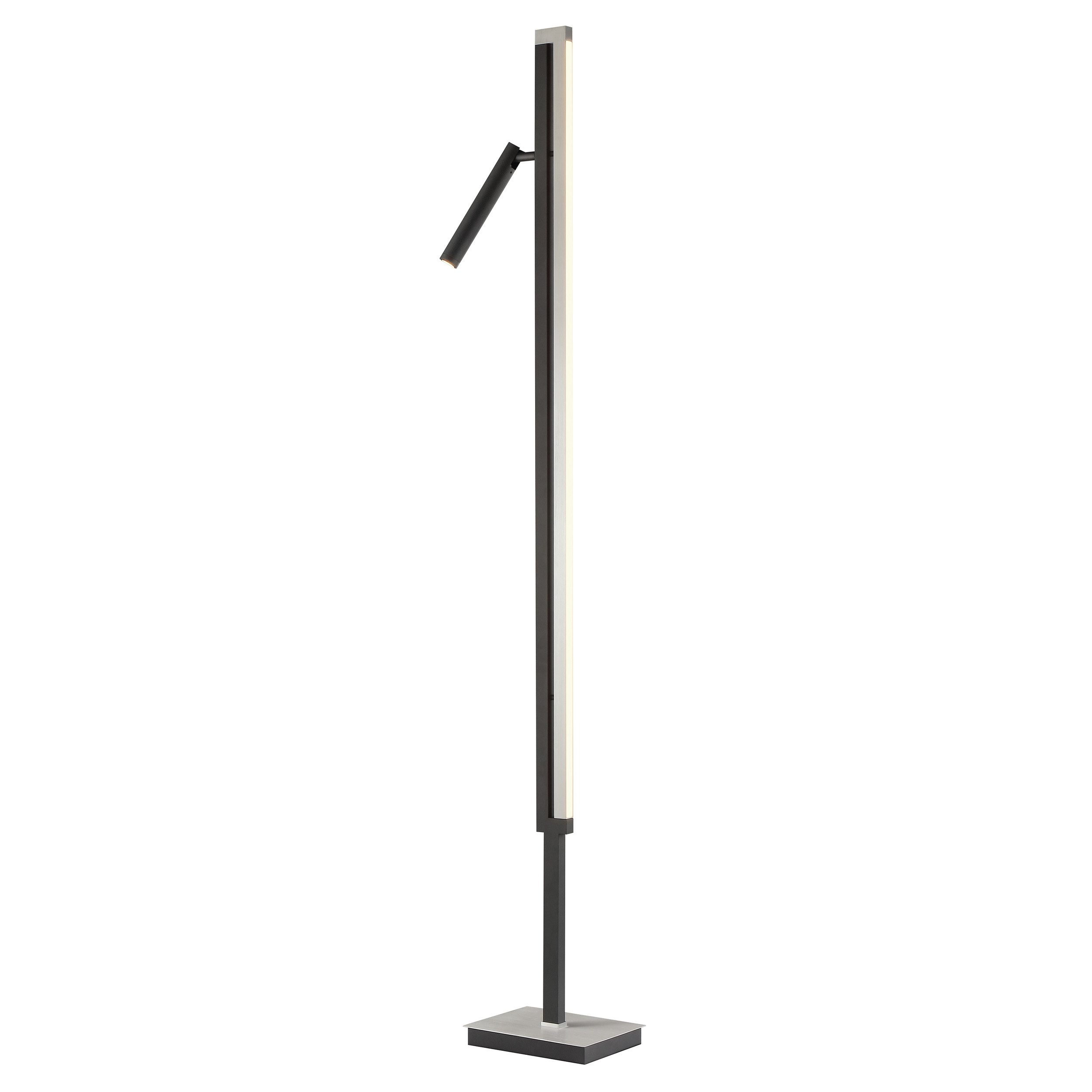 lumiCouture LED Stehlampe Pulse, Dimmfunktion, Memoryfunktion, LED fest integriert, Warmweiß, 150 x 22 x 16 cm, 2700 lm, 2700 K, gebürstetes Aluminium/schwarz