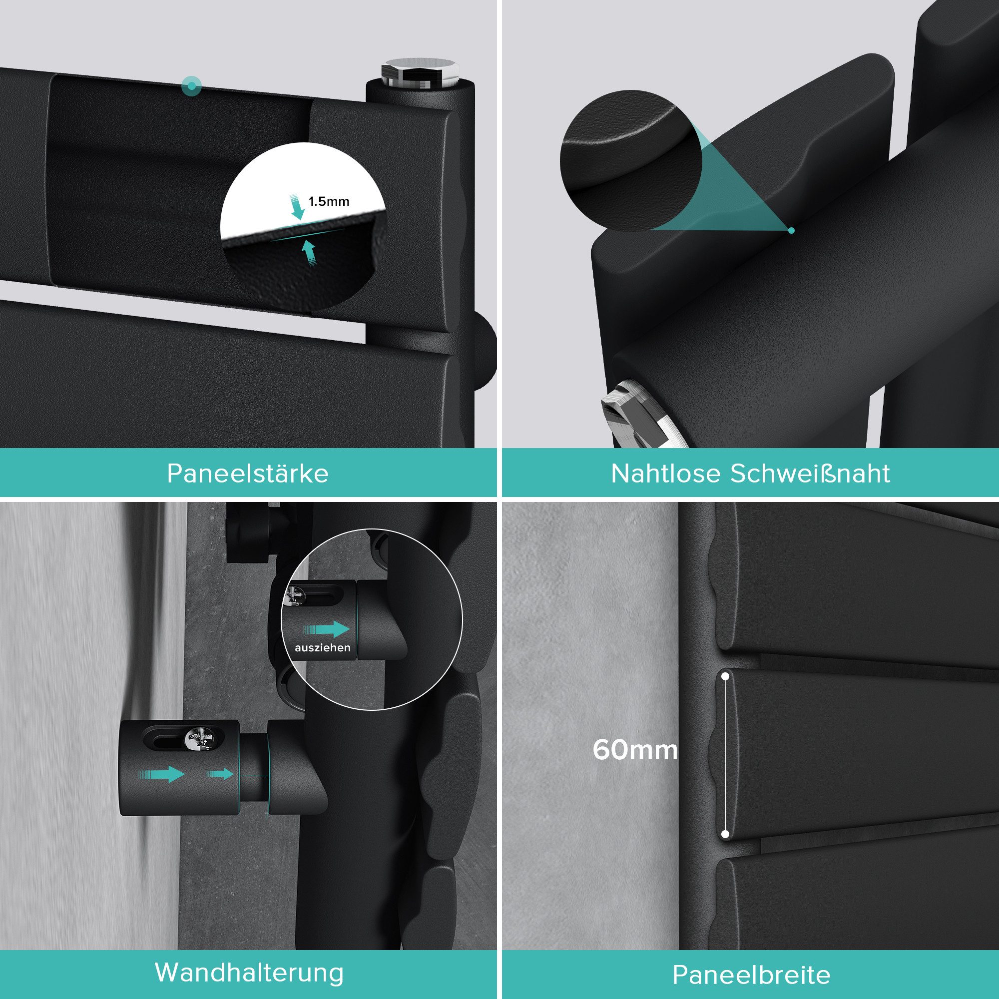 doporro Badheizkörper Badheizung Paneelheizkörper Horizontal Mittelanschlus günstig online kaufen