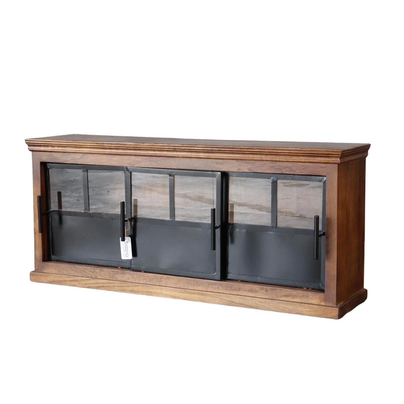 baario TV-Board Lowboard IVETTE Industrial Metall, TV-Board massiv Mangoholz & Eisen