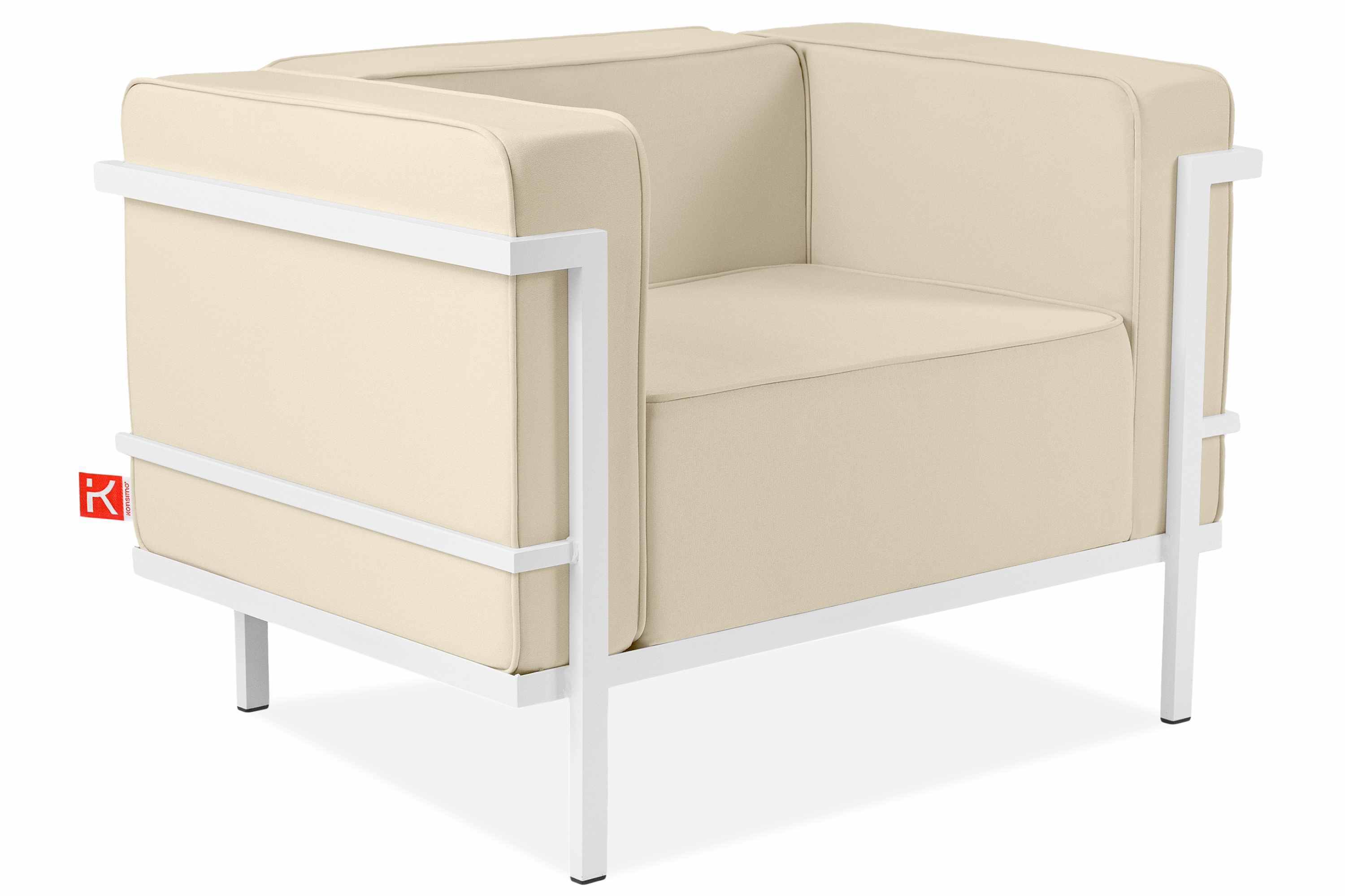 KONSIMO® Gartensessel TRIGLO Loungesessel, Stahlrahmen, hergestellt in der EU, extra bequemer Sitz, Superrobuste Bezugsstoffe, Modern