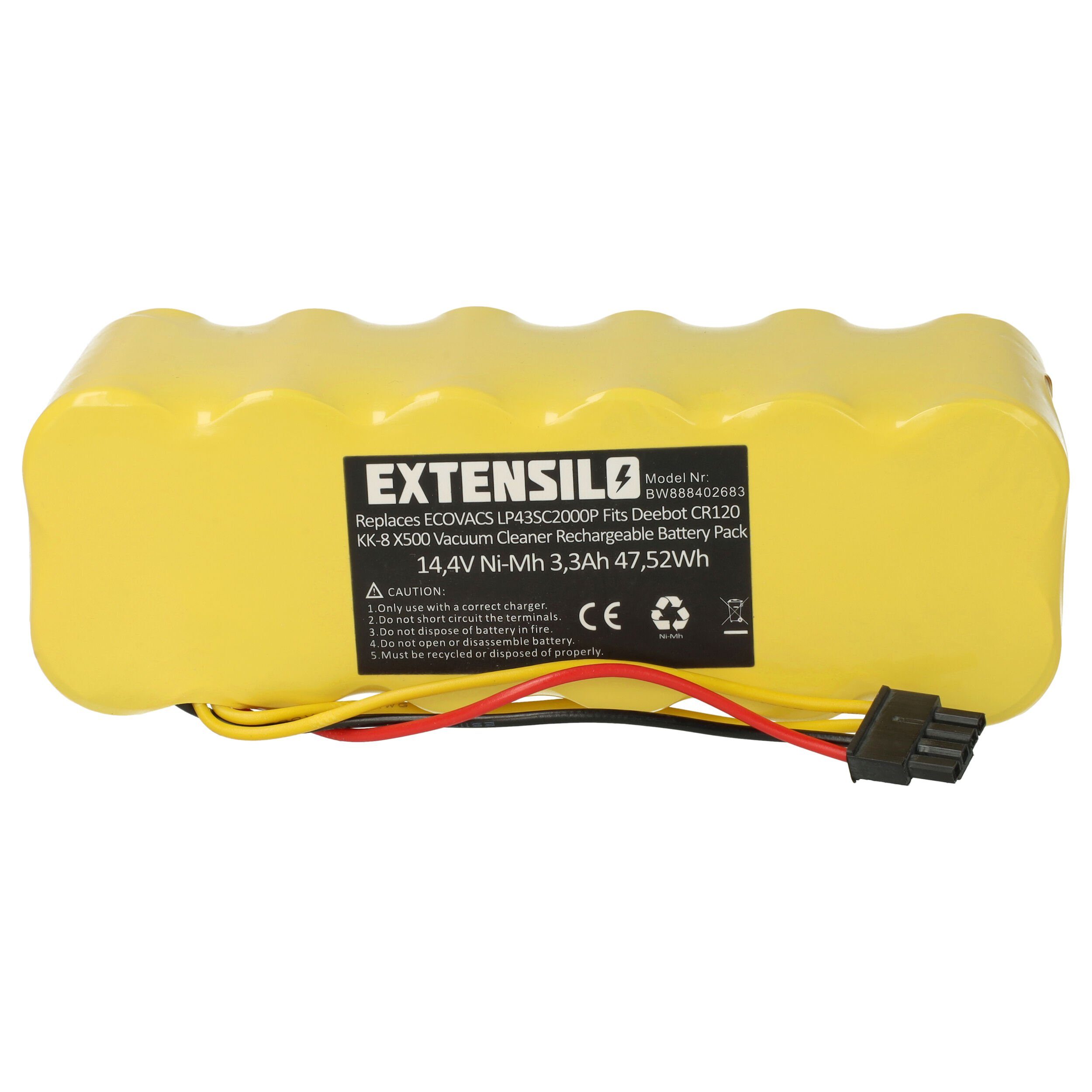 Extensilo Ersatz für Ariete AT5186005100 für Staubsauger-Akku NiMH 3300 mAh (14,4 V)