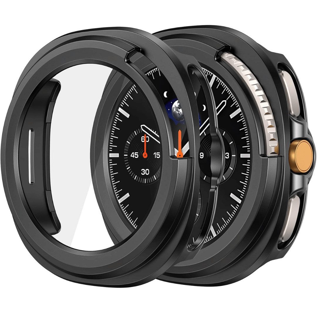 SmartUP Smartwatch-Hülle für Samsung Galaxy Watch 8 46mm Classic Schutzglas Panzerfolie Display, kompletter Rundumschutz
