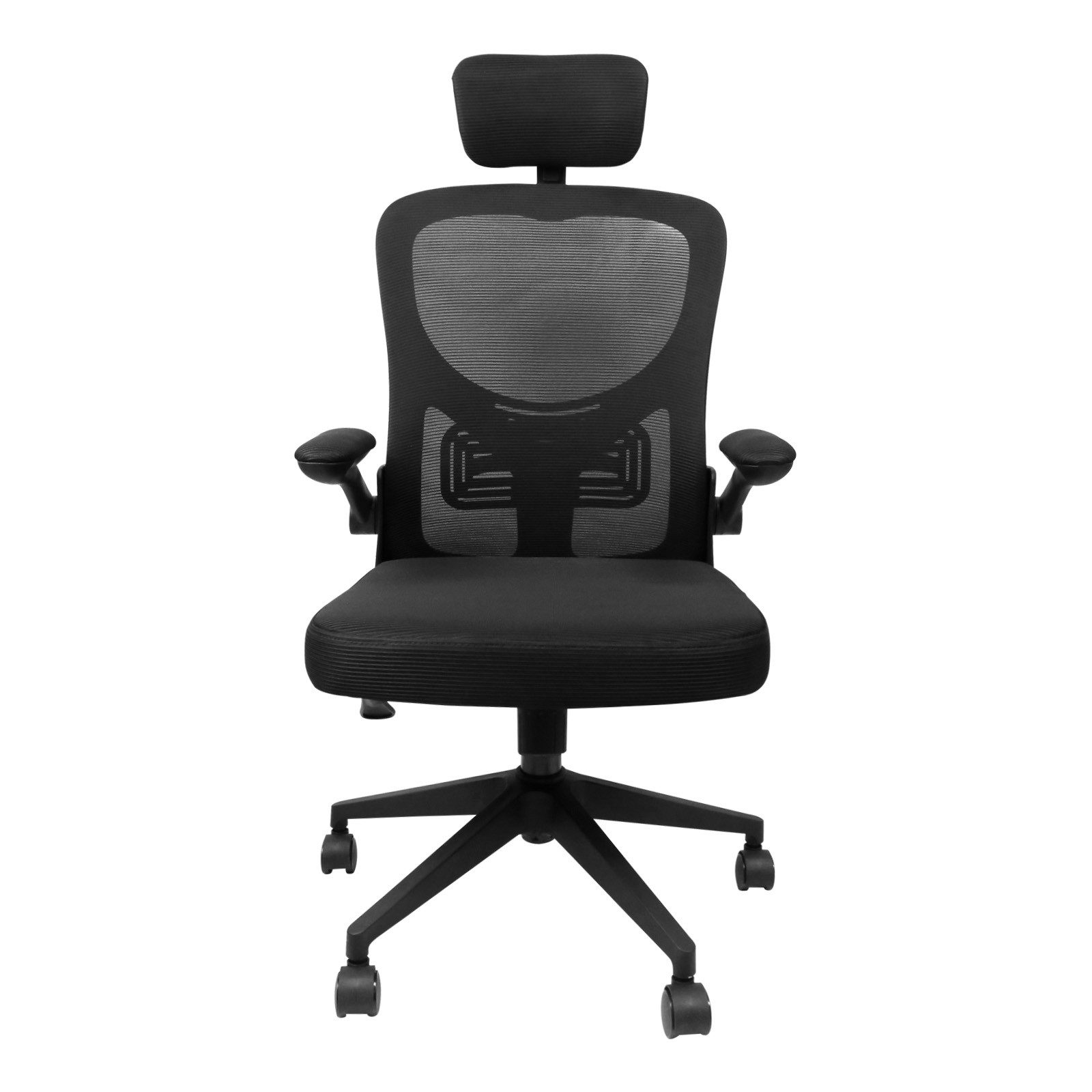 JEOBEST Bürostuhl Ergonomischer Bürostuhl,Stuhl mit Kopfstütze und Weiche Lordosenstütze, Höhenverstellung,mit klappbaren Armlehnen, Drehstuhl 150 kg