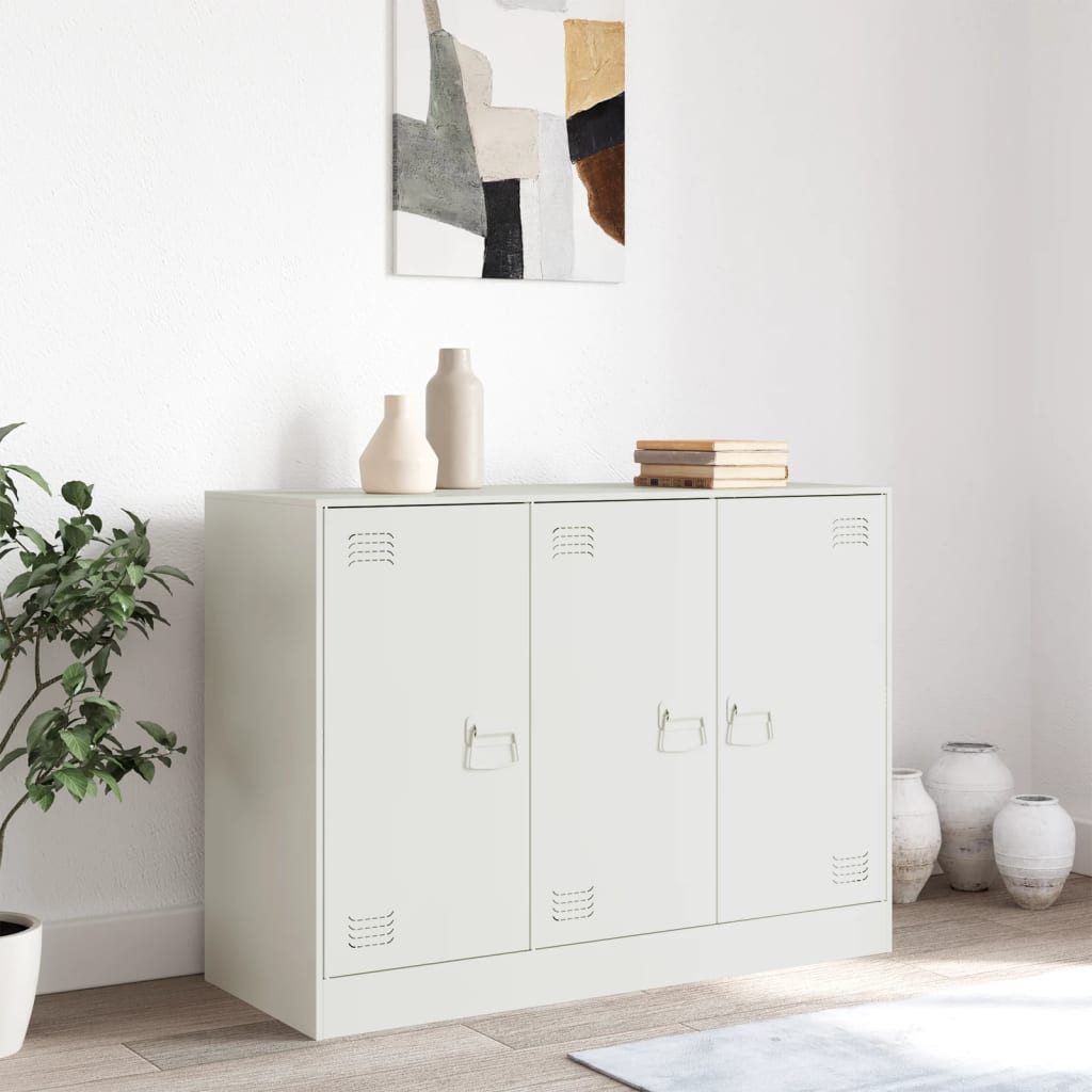 vidaXL Sideboard NA Sideboard Weiß 99x39x73 cm Stahl
