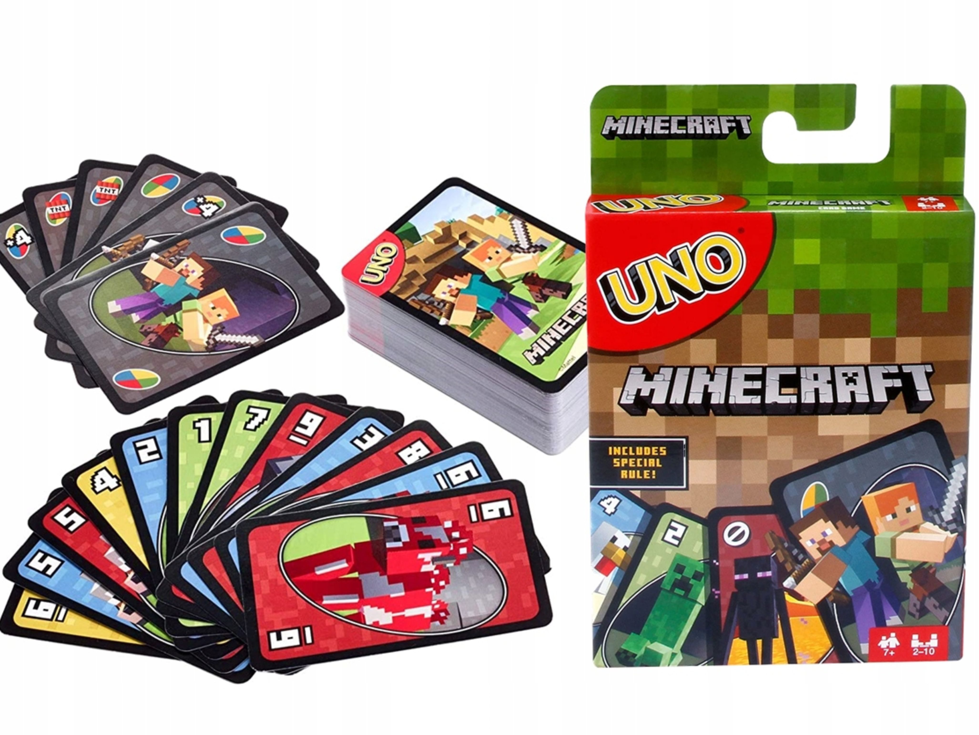 Uno Spielwelt UNO Minecraft Mattel Kartenspiel – Familienspiel Kinder Party Spiel, (1-tlg)