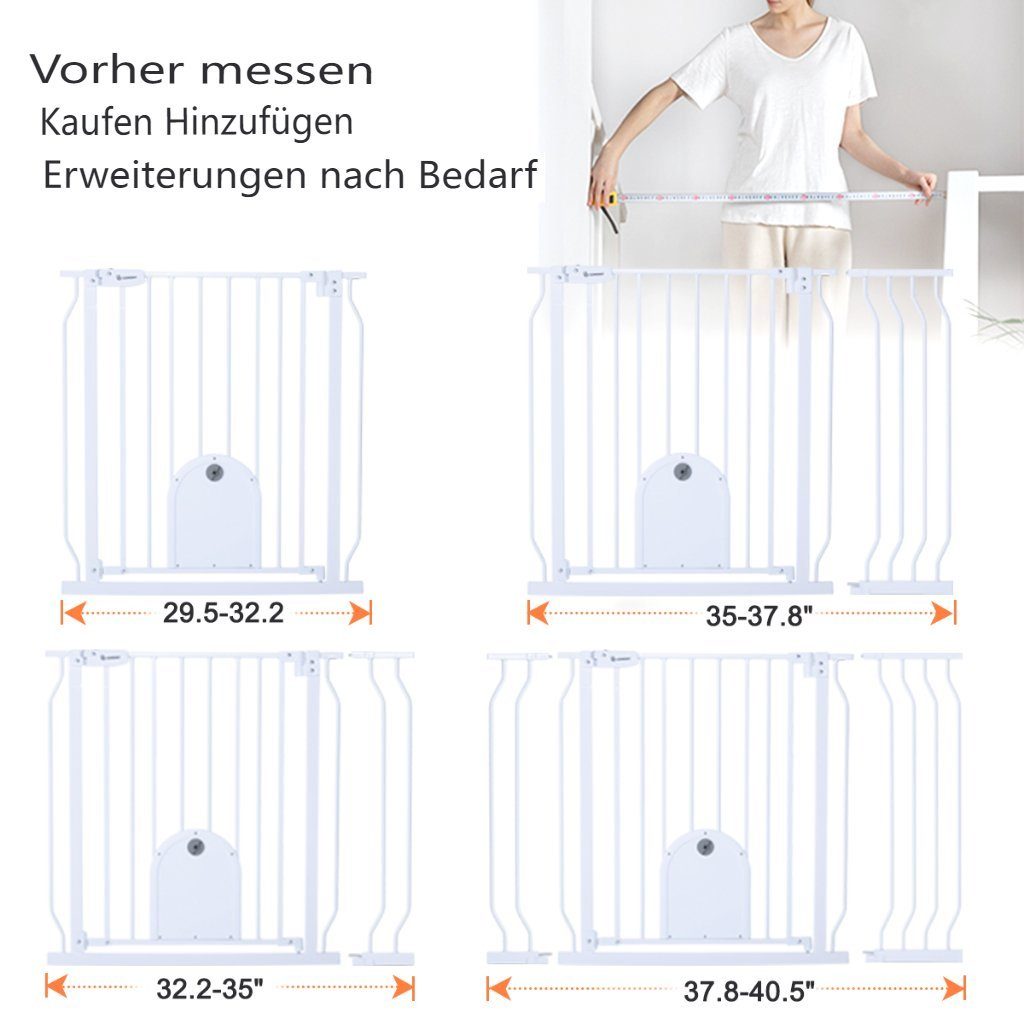 Comomy Türschutzgitter, Metall Türschutzgitter mit Katzentür günstig online kaufen
