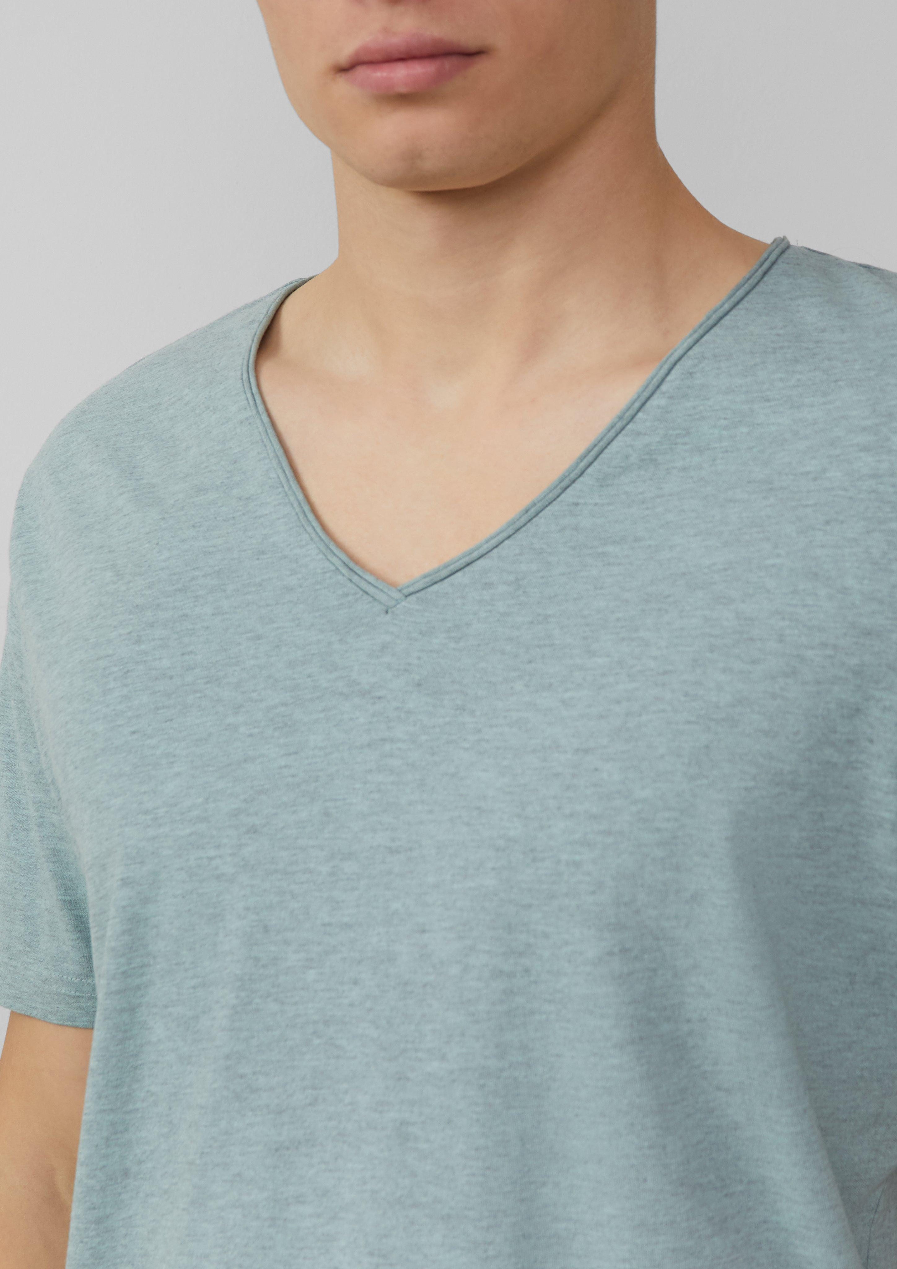QS Kurzarmshirt Gewaschenes T-Shirt mit Rollkante günstig online kaufen