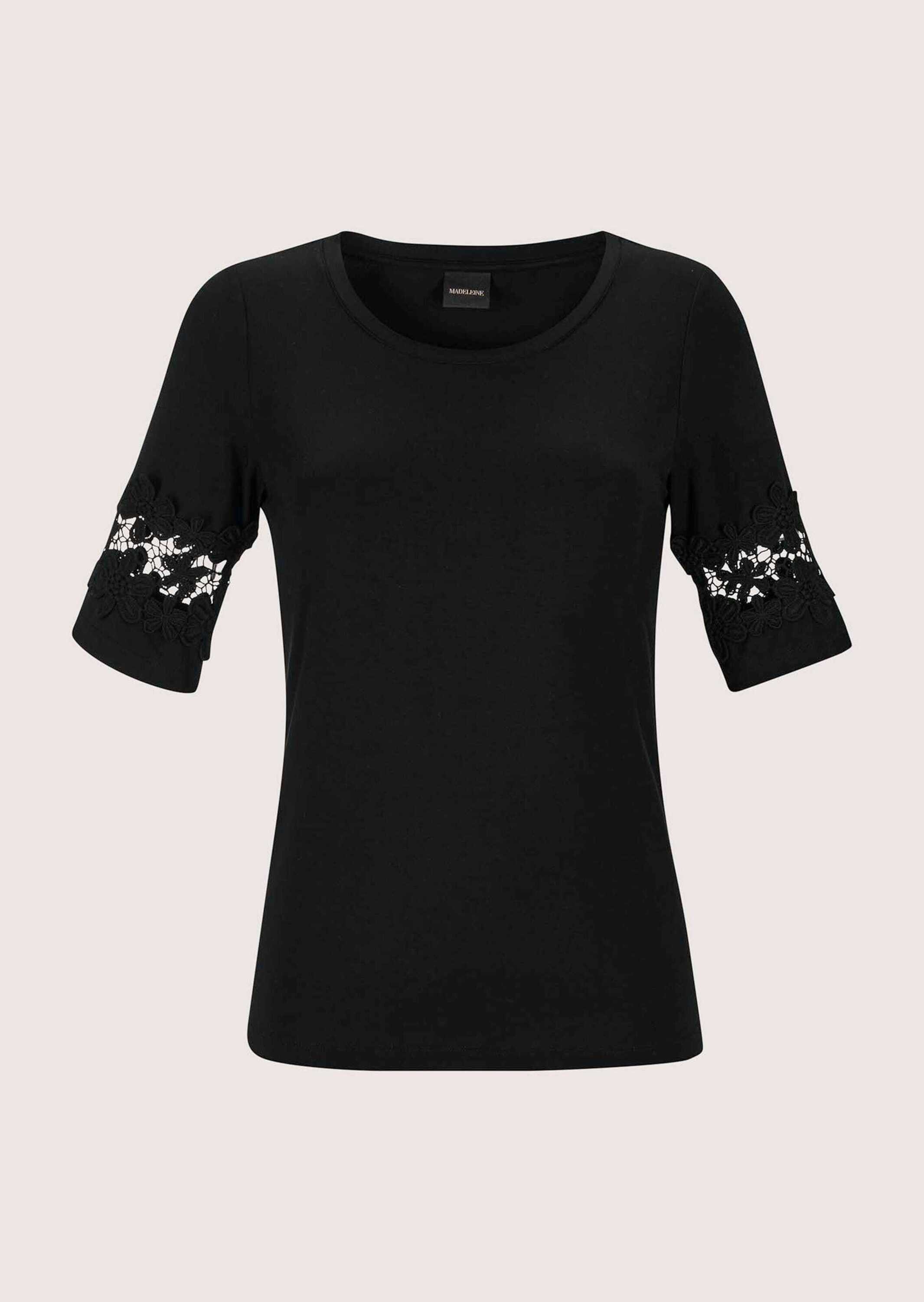 Kurzarmshirt Sommerliches Shirt mit Spitzendetail