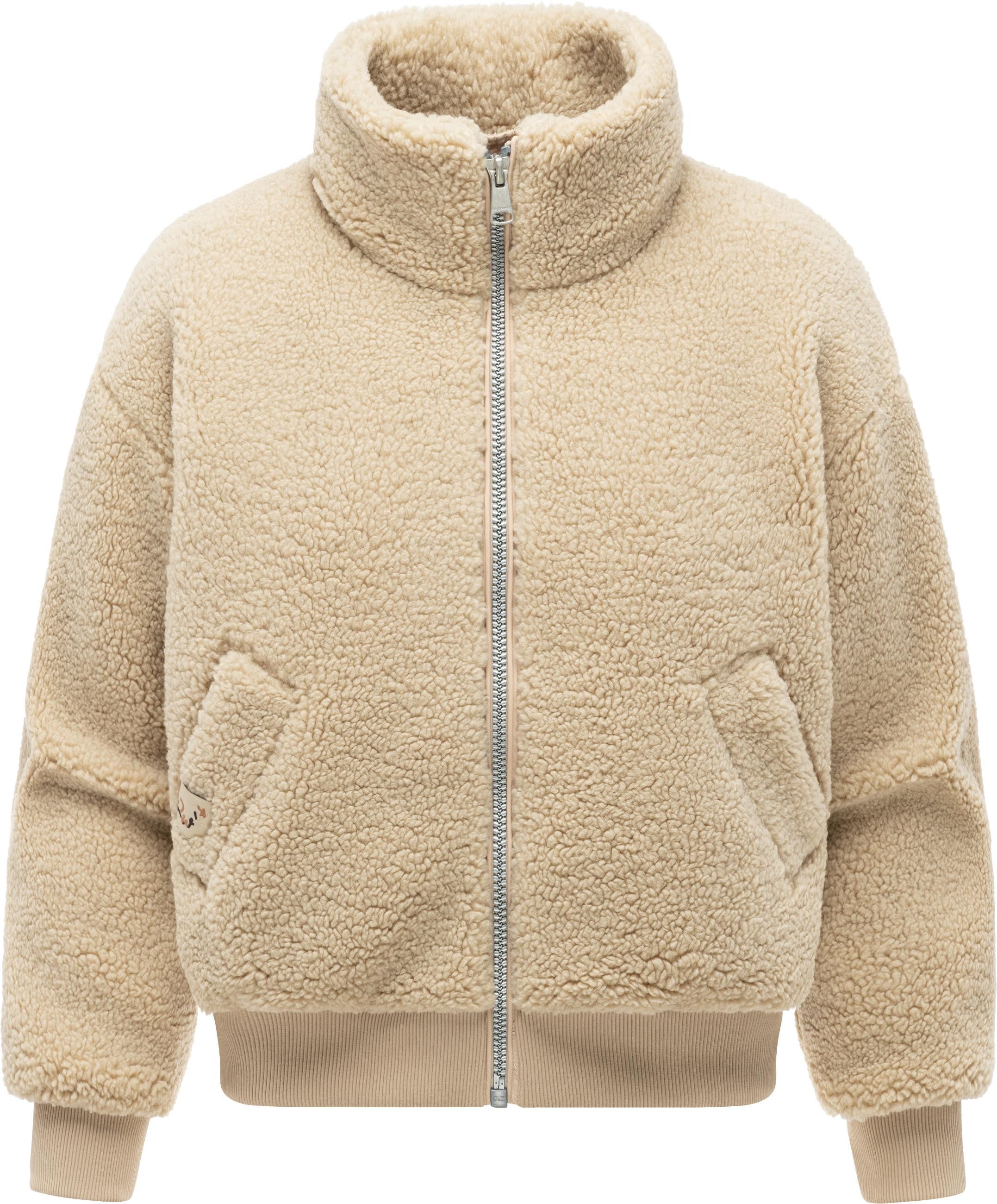 Ragwear Plüschjacke Tillie Y oversized Damen Teddyjacke mit Rippstrickbündchen