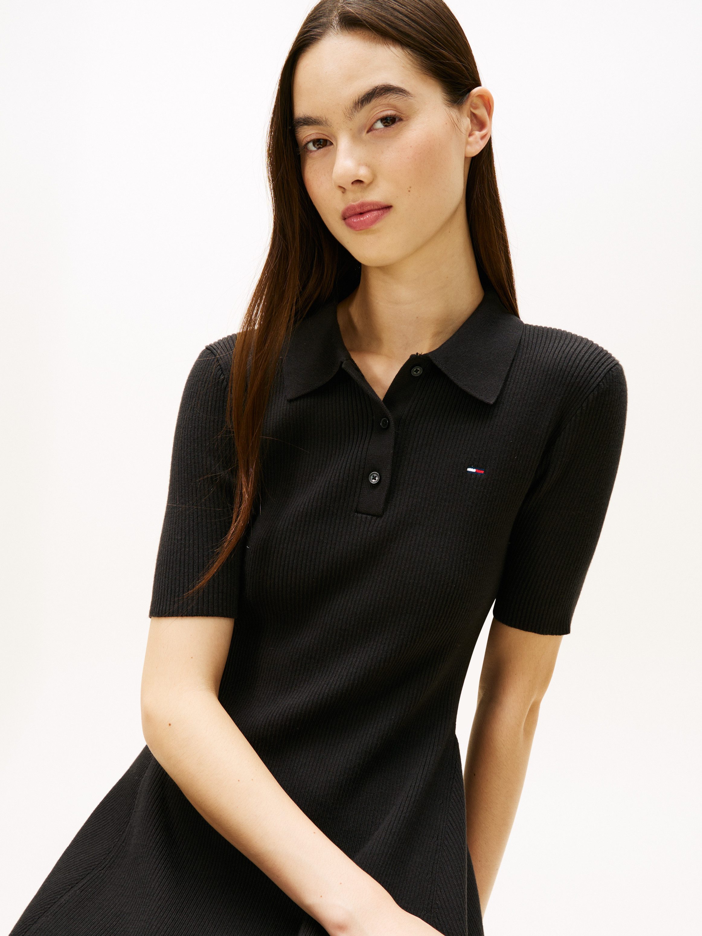 Tommy Jeans Polokleid TJW F&F SWEATER POLO MINI DRESS