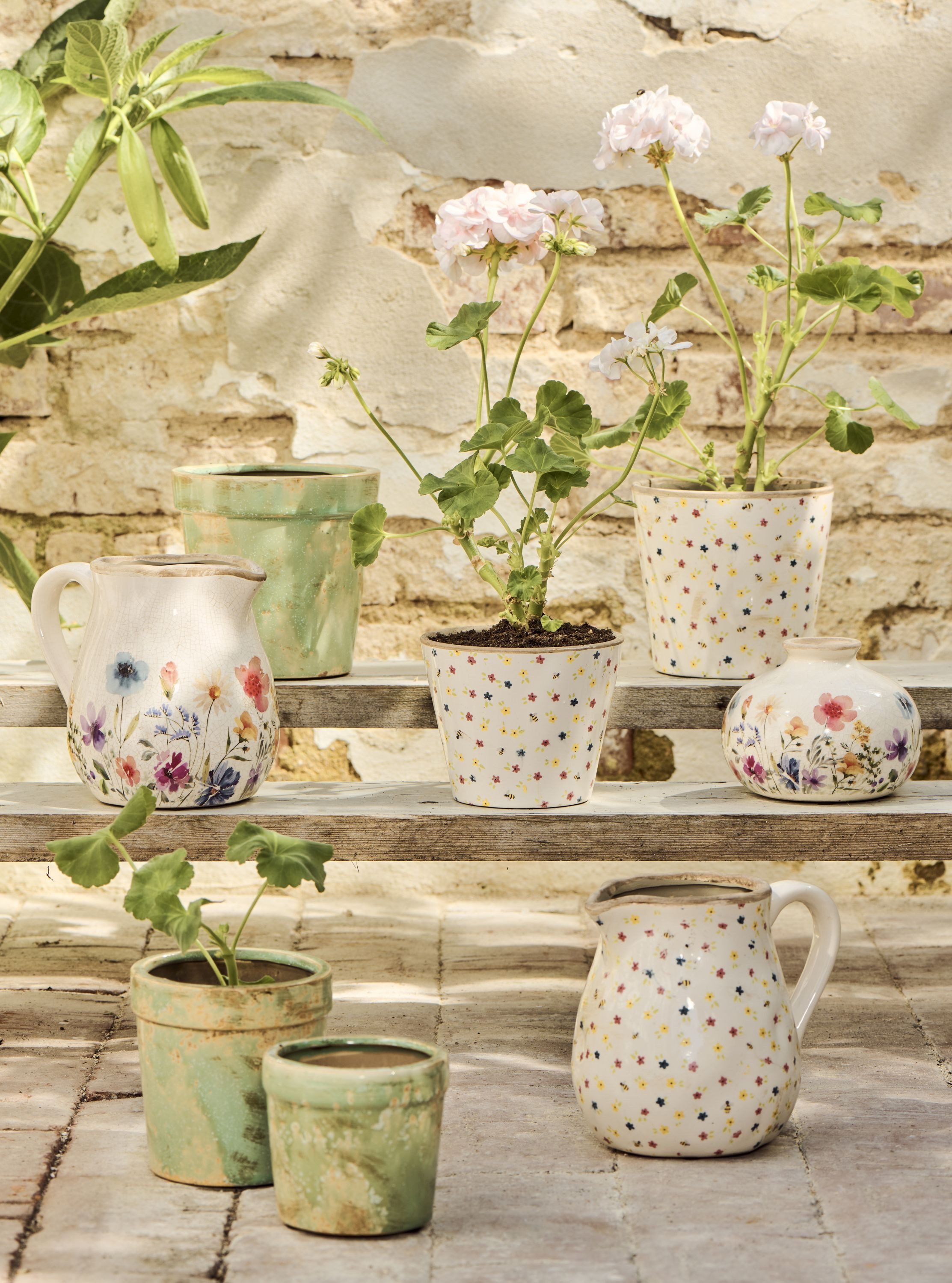 Ib Laursen Blumentopf Ib Laursen - Blumentopf Übertopf Blumenübertopf Keramik Blumenmuster