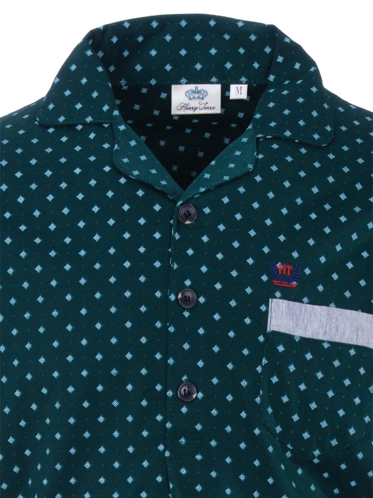 Henry Terre Nachthemd Nachthemd langarm - Rauten Muster