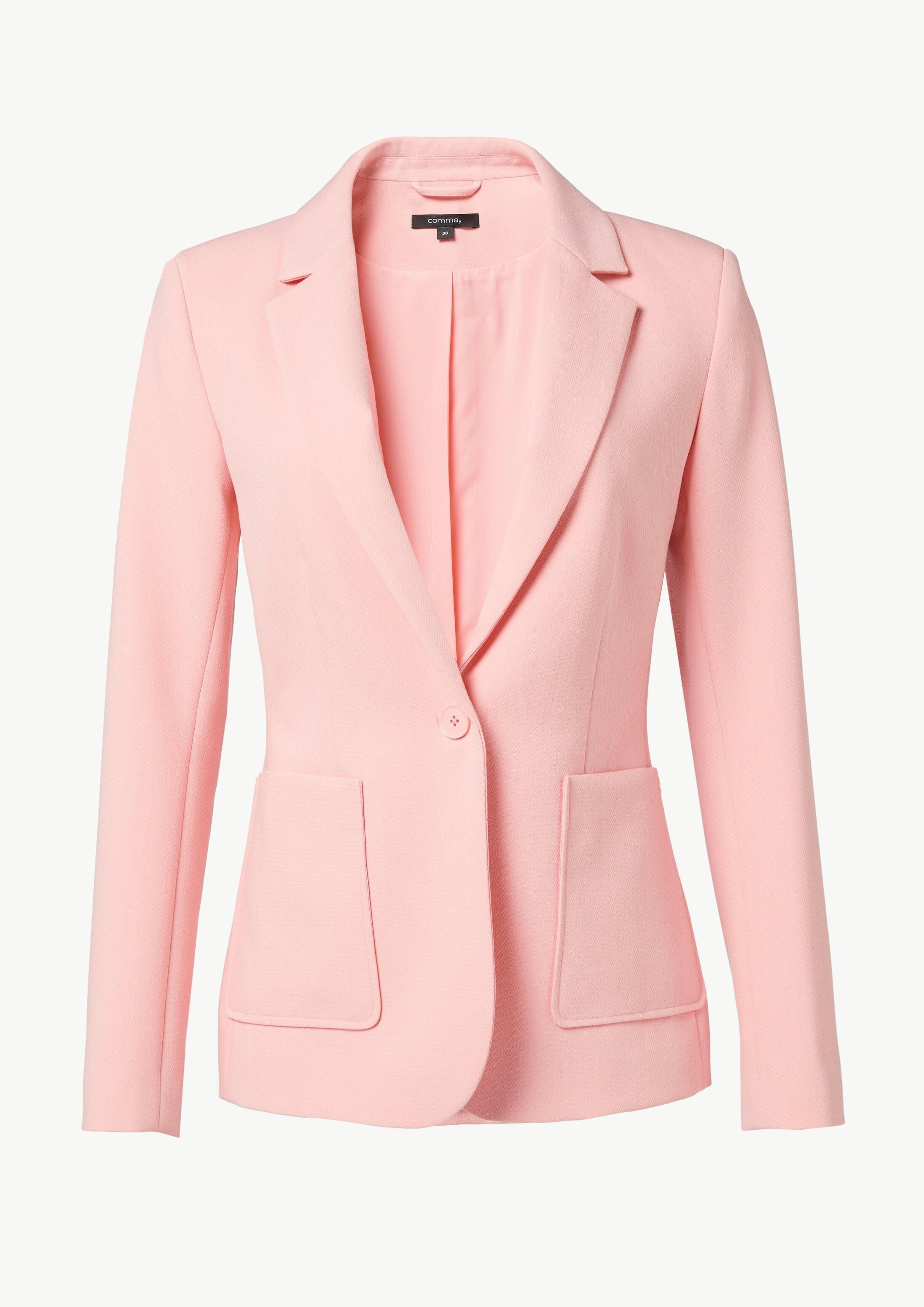 comma Jackenblazer Indoor-Blazer Blazer mit Herringbone-Muster