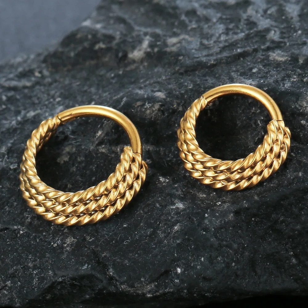 Taffstyle Nasenpiercing Septum Piercing Clicker Ohr Daith Helix Ring Scharnier Verdrehtes Seil (Nasenpiercing Nasenring Nase Ohrpiercing Cartilage Ohr Tragus Daith Helix Orbital Rook Piercing Ring Lippenpiercing)