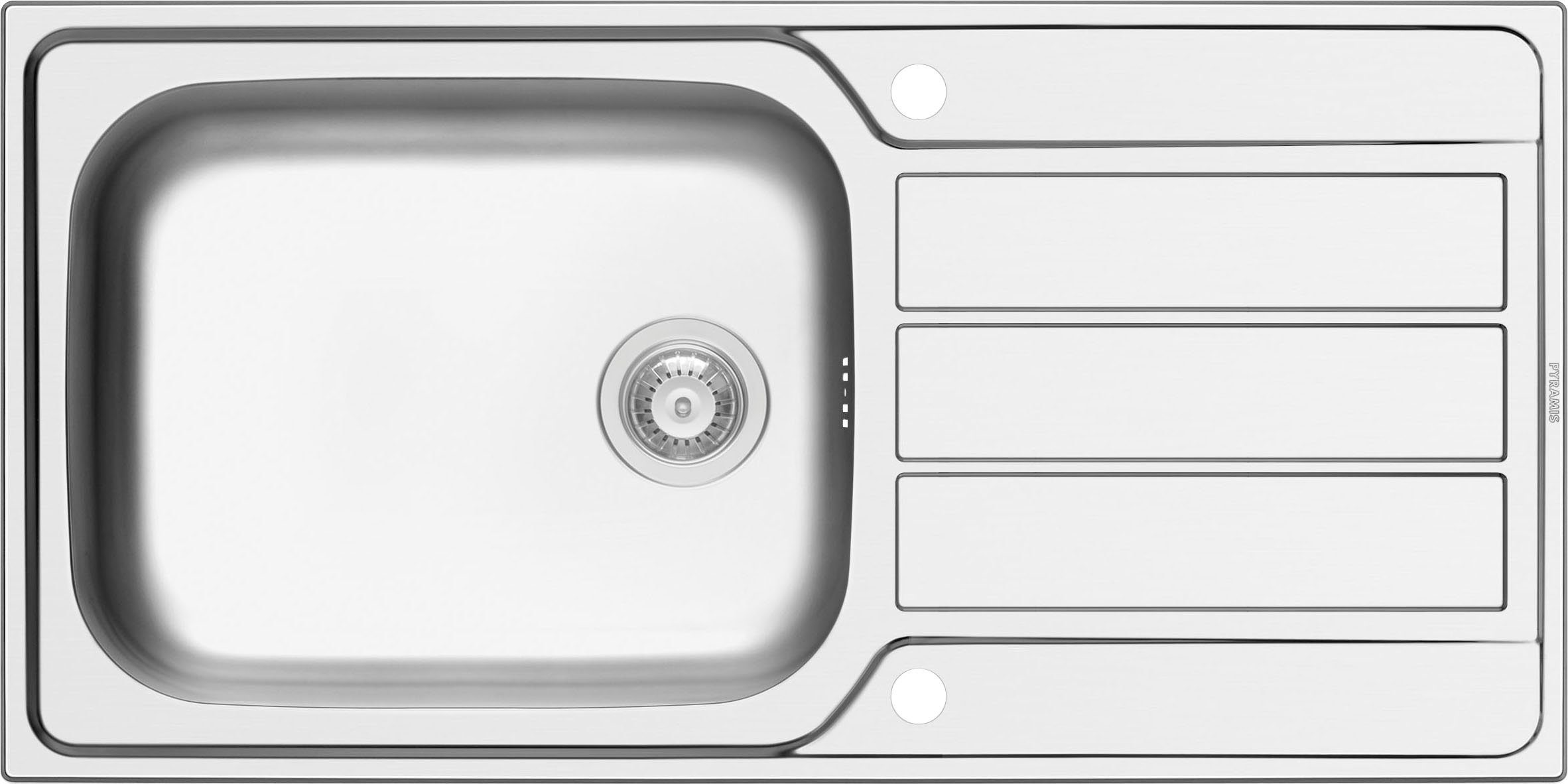 Pyramis Edelstahlspüle, rechteckig, 100/50 cm