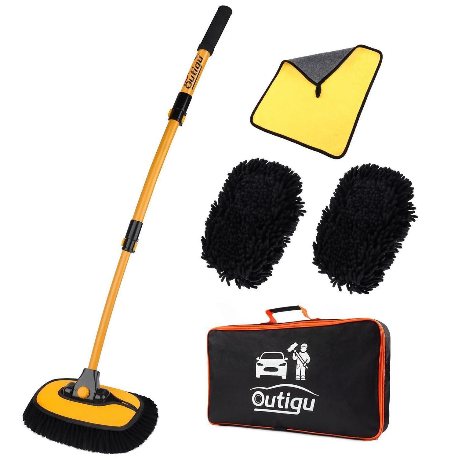 Autowaschbürste Autowaschbürste Teleskopstiel 59-110 cm Mikrofaser 3in1 drehbar