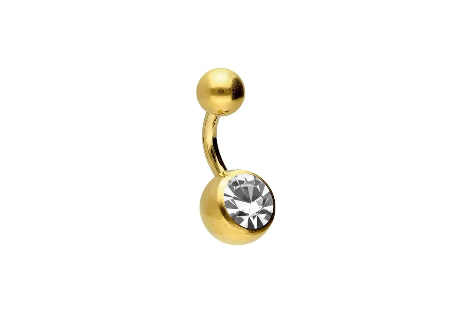PIERCINGLINE Bauchnabelpiercing Titan Bananabell mit Innengewinde KRISTALL (Bananabells, 1-tlg)