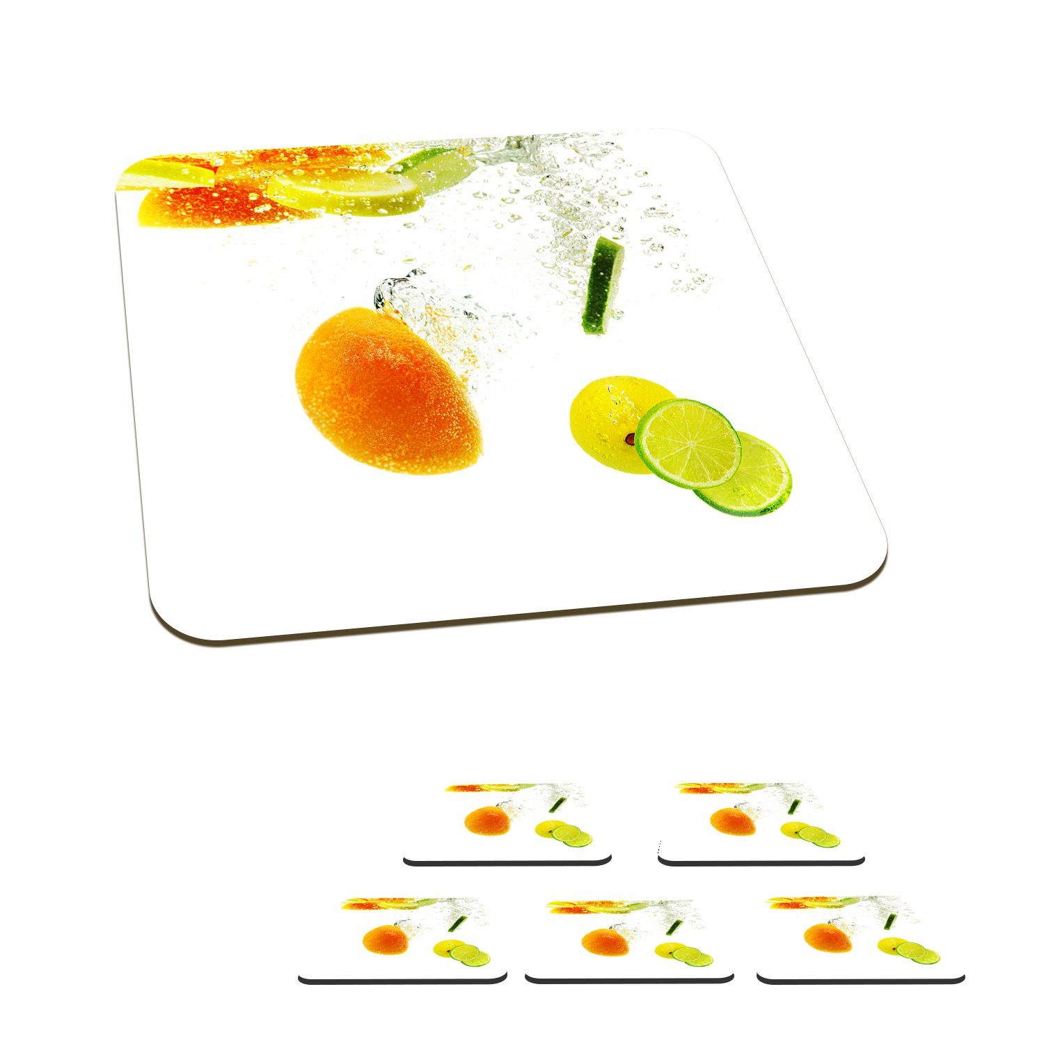 MuchoWow Glasuntersetzer Wasser - Frisch - 6-tlg., Tasse Gläser, Tischuntersetzer, für Obst, Korkuntersetzer, Untersetzer, Zubehör Glasuntersetzer