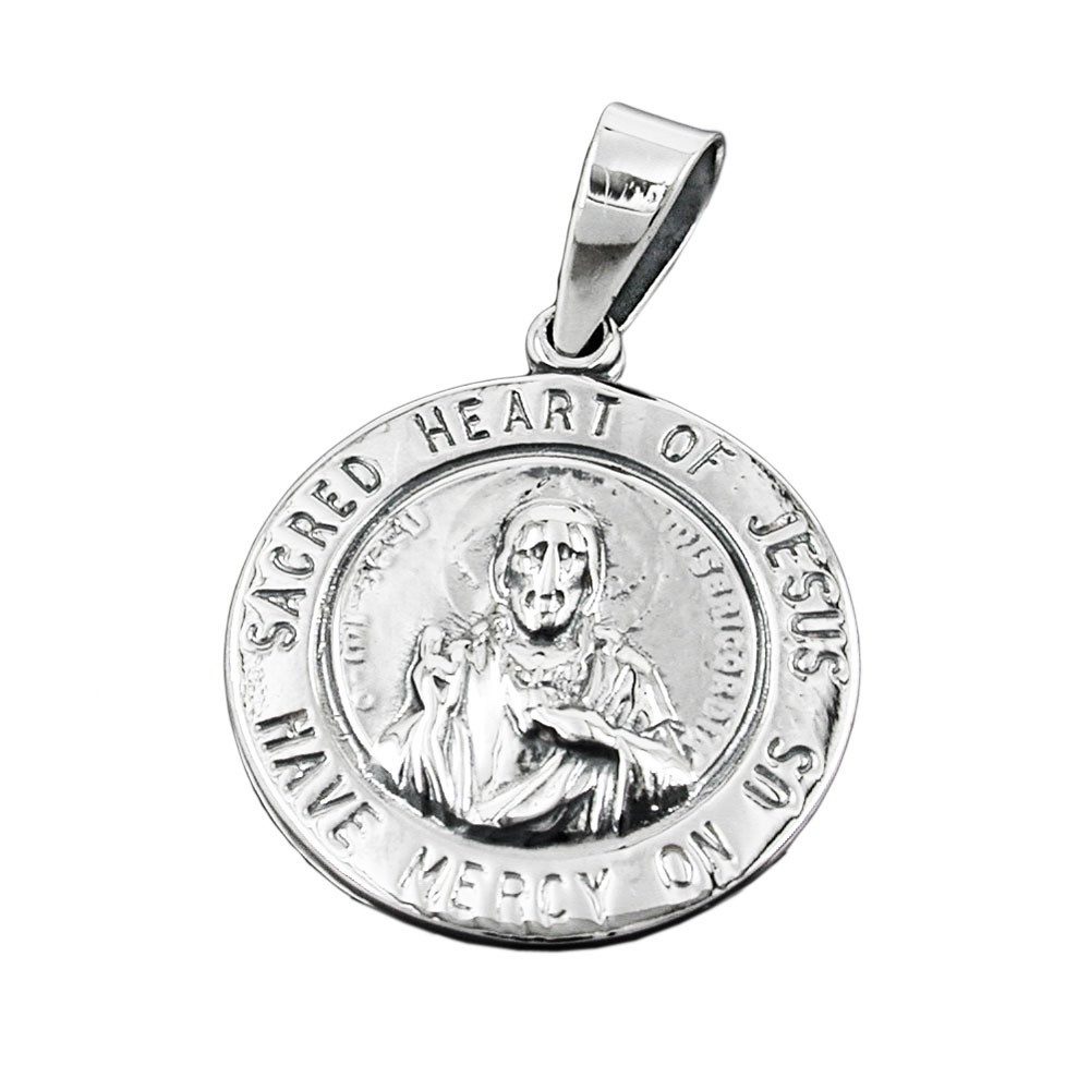 Kettenanhänger Amulett Herz Jesus Verehrung, 925 Silber