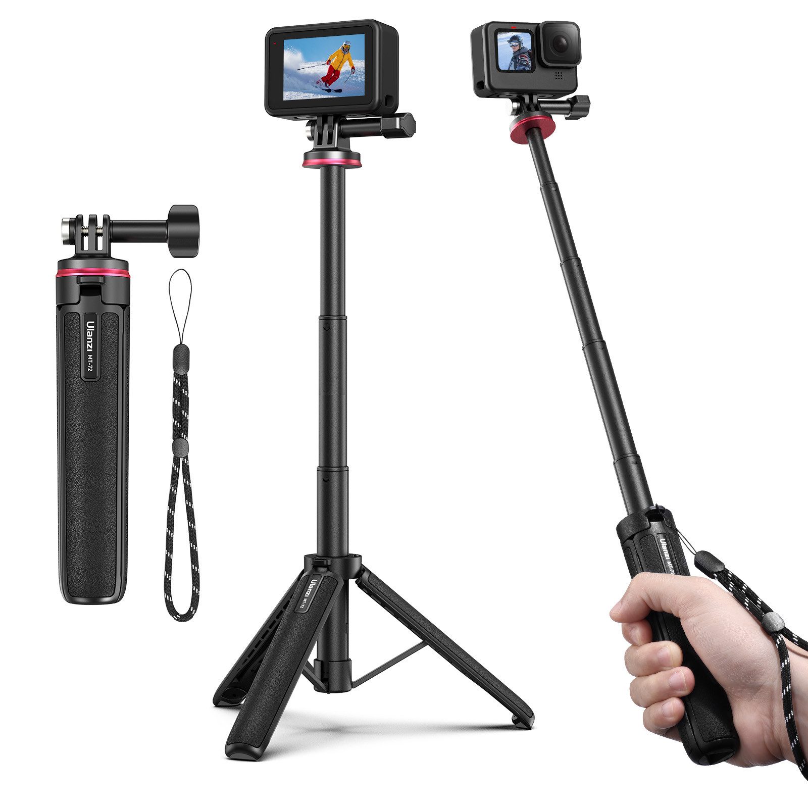 ULANZI MT-72 Ausziehbares Magnetstativ für GoPro DJI OSMO Action 3 Dreibeinstativ