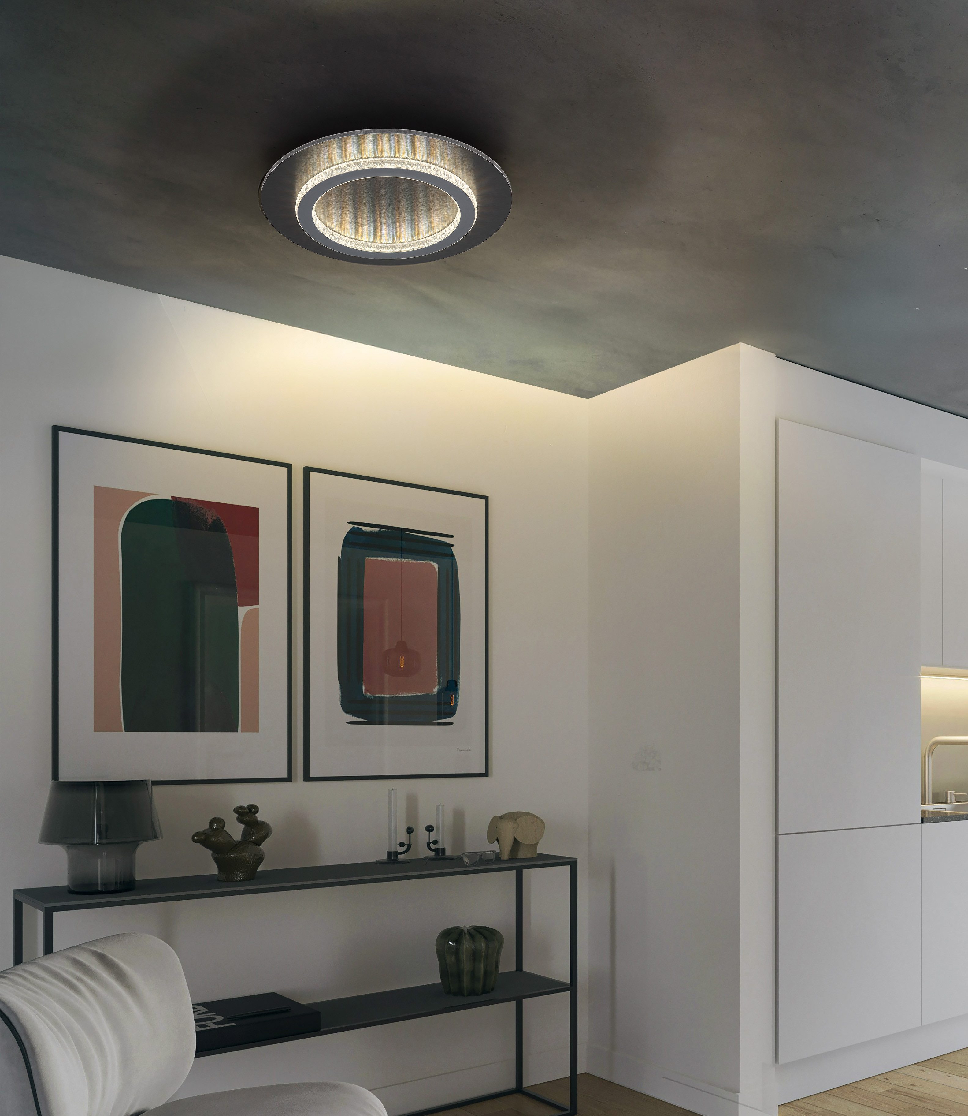 GLOBO LIGHTING Deckenleuchte JAYDEN, Memoryfunktion, LED fest integriert, warmweiß - kaltweiß, Deckenlampe Wohnzimmer-Leuchte Schlafzimmer-Leuchte Flur Küche