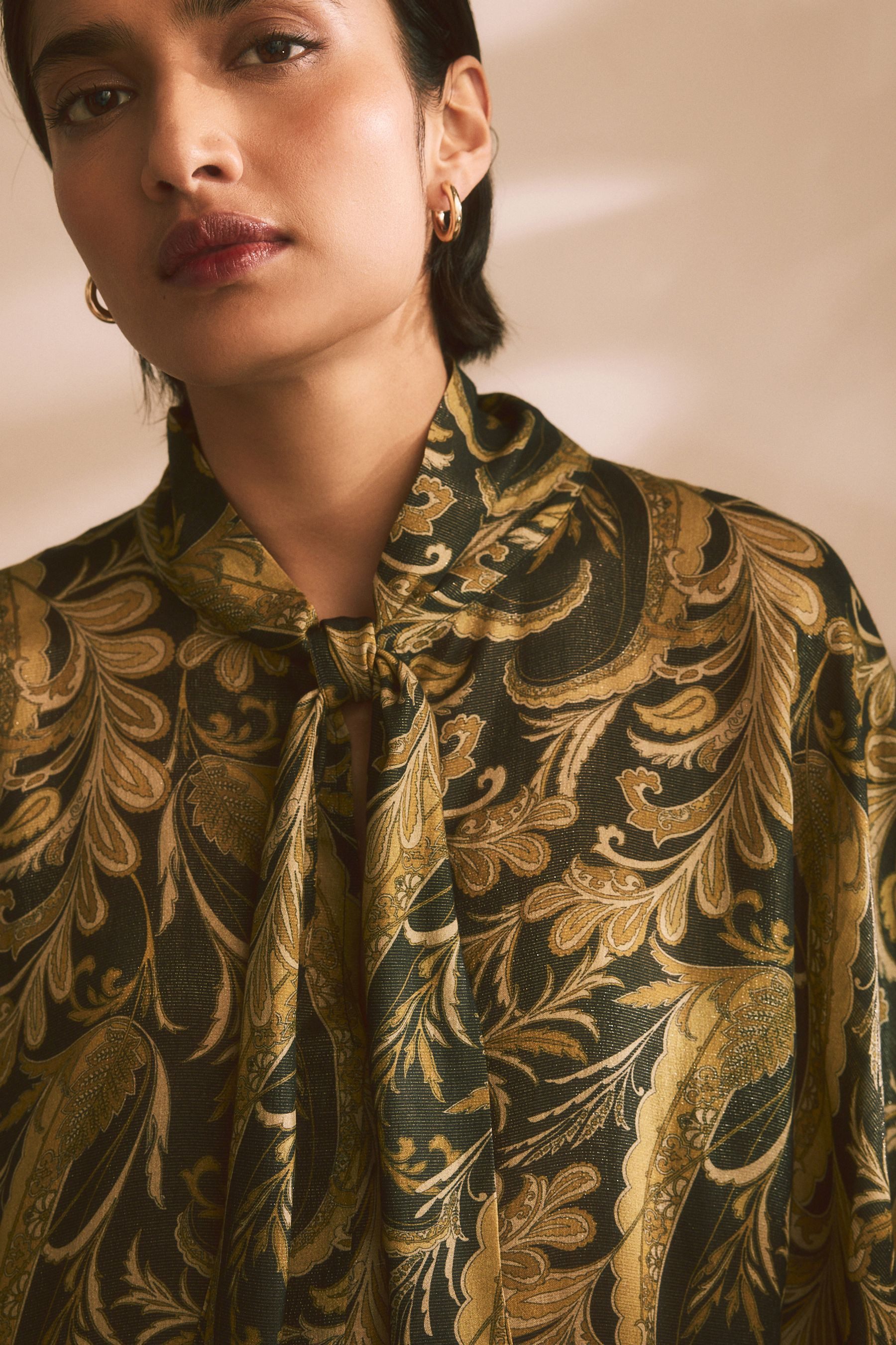 Next Maxi Dress Festive maxi dress with V-neck, kaftan look (1-piece)