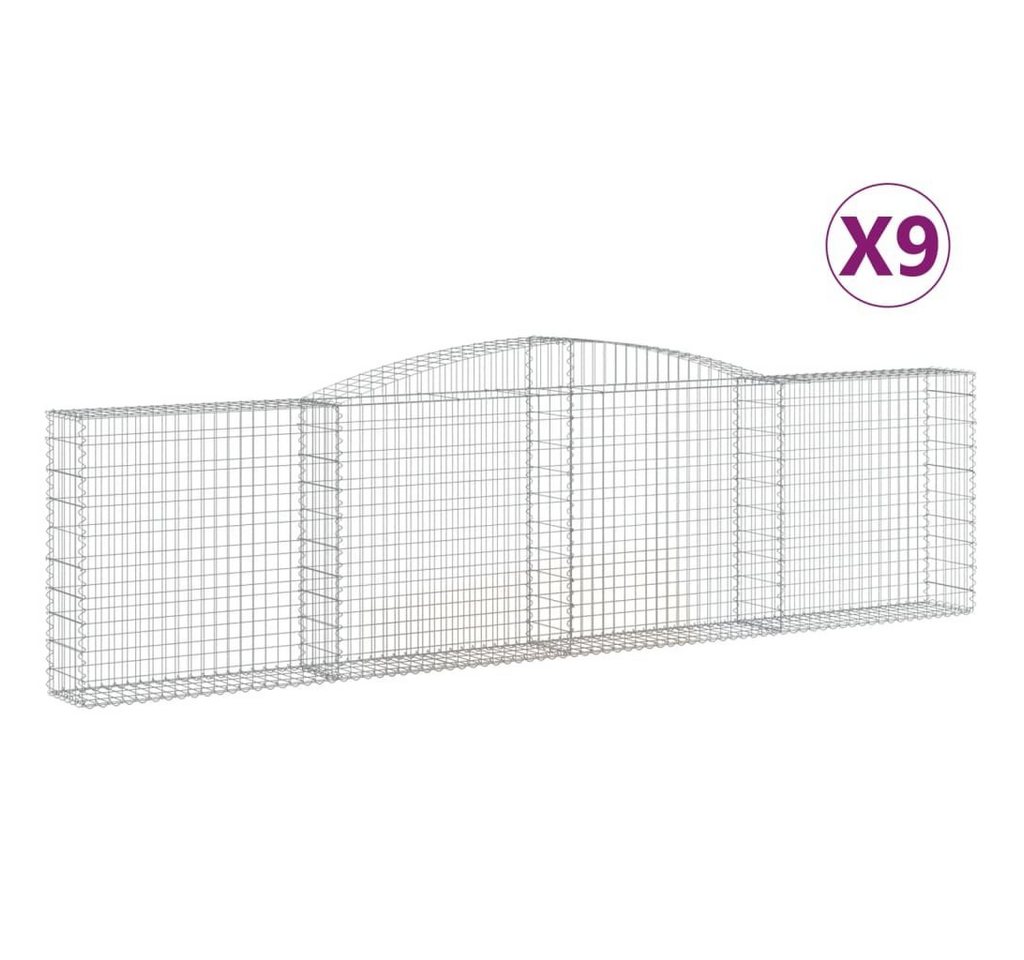 Thumbnail - vidaXL Blumentopf Gabionen mit Hochbogen 9 Stk. 400x30x100/120cm Verzinktes Eisen (9 St)