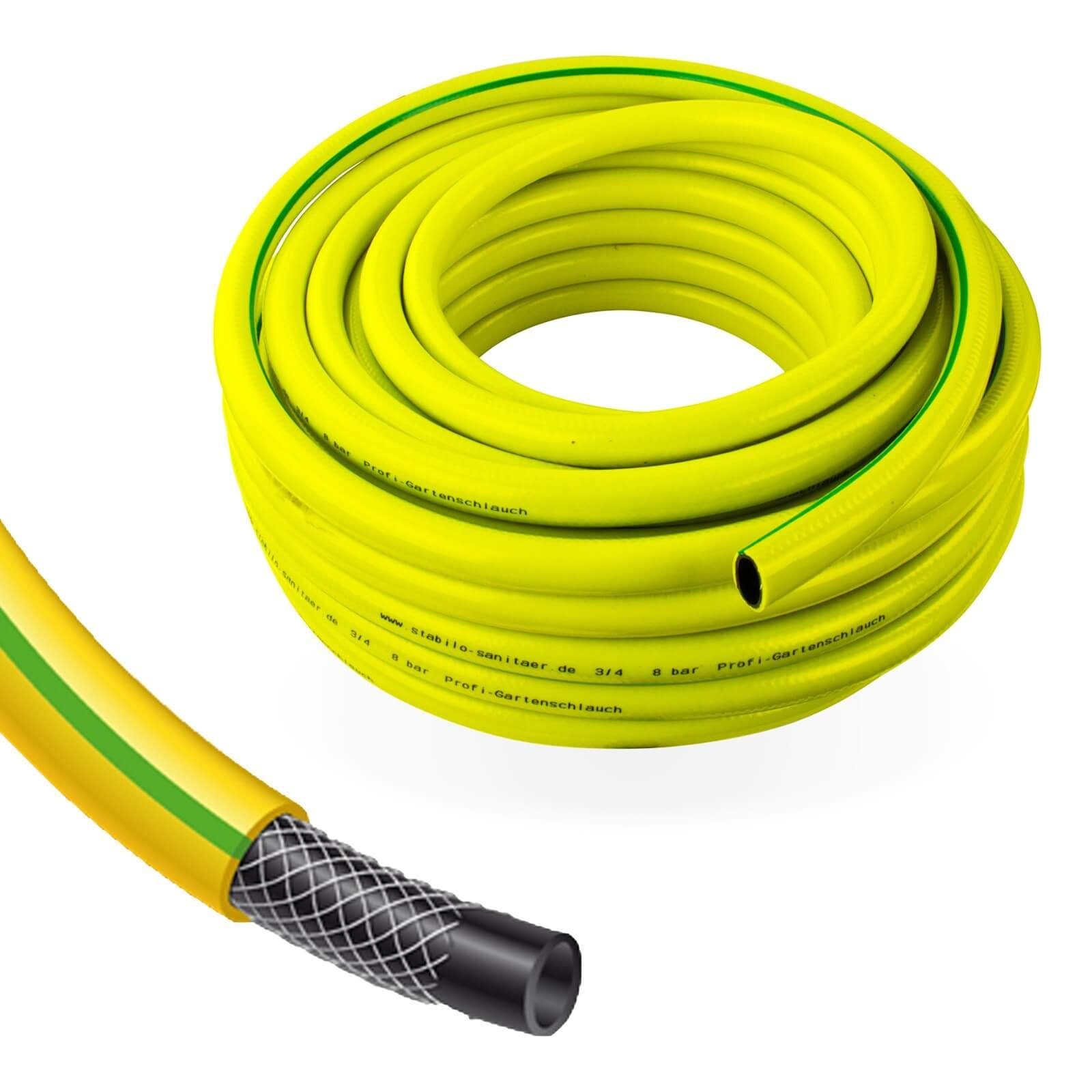 APD Schlauchtechnik Gartenschlauch Gartenschlauch Gelb 3/4 Zoll 50 m 3-lagig verstärkt knickfest
