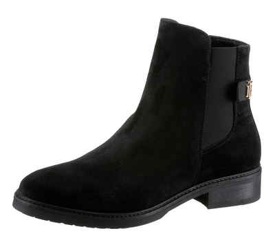Tommy Hilfiger »TH SUEDE FLAT BOOT« Chelseaboots mit TH-Logoelement, schmale Form