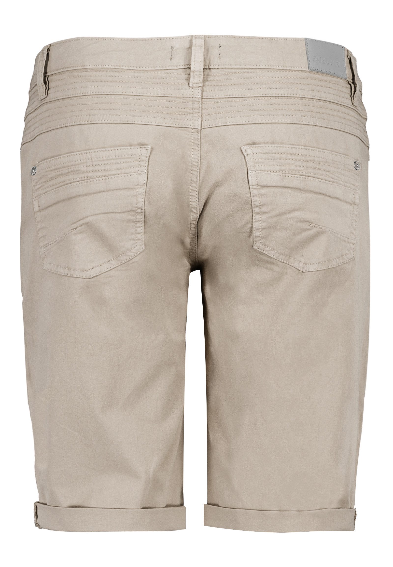 SUBLEVEL Bermudas Elastischer Materialmix, 5-Pocket-Details, Beinumschlag S günstig online kaufen