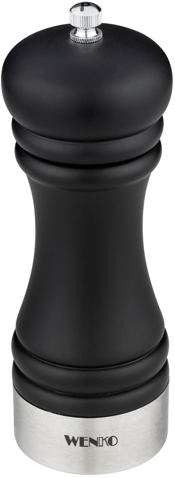 WENKO Salz-/Pfeffermühle Modell Sali manuell, (1 Stück), Pfeffermühle mit Handmahlwerk aus Keramik, ideal für BBQ und Grill