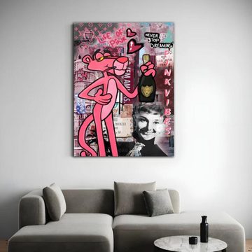 Art100 Leinwandbild Pink Panther Life of Pink Pop Art Leinwandbild Kunst