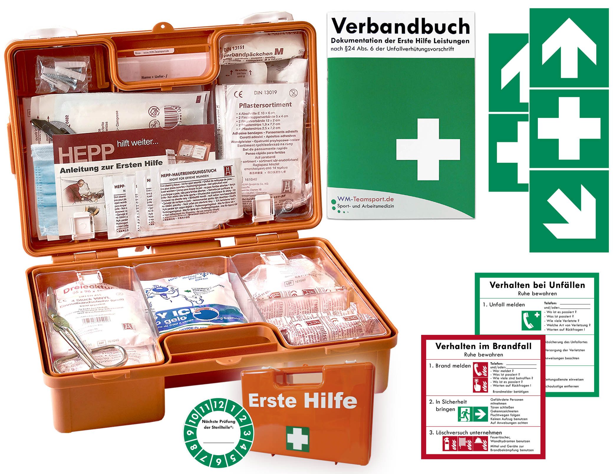 WM-Teamsport Erste-Hilfe-Koffer Erste-Hilfe-Koffer (K)ARR nach aktueller DIN 13157 + Aufkleber