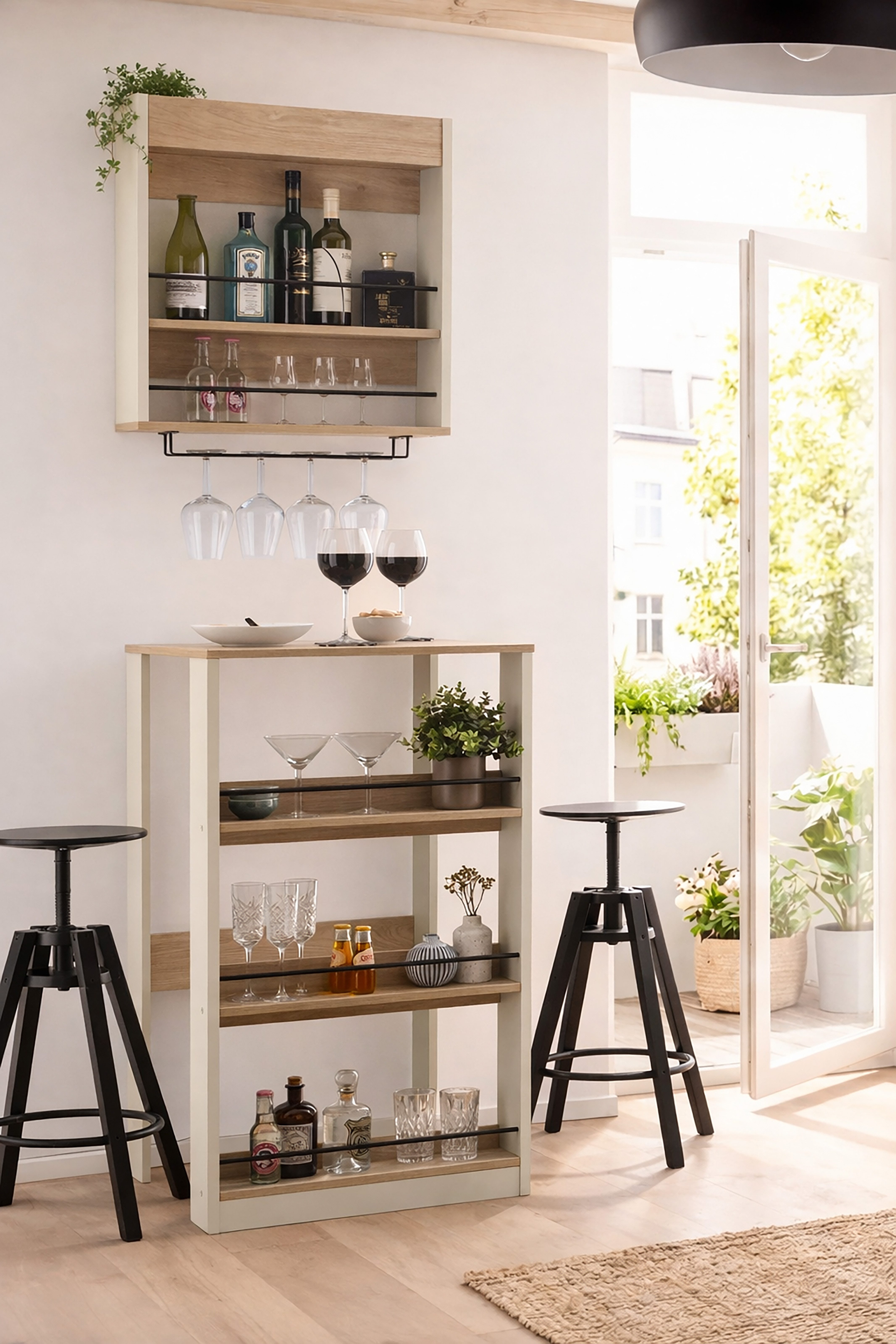 KOCHSTATION Küchentisch KS-Kolari (1-St), Breite 58 cm, mit 3 offenen Fächern