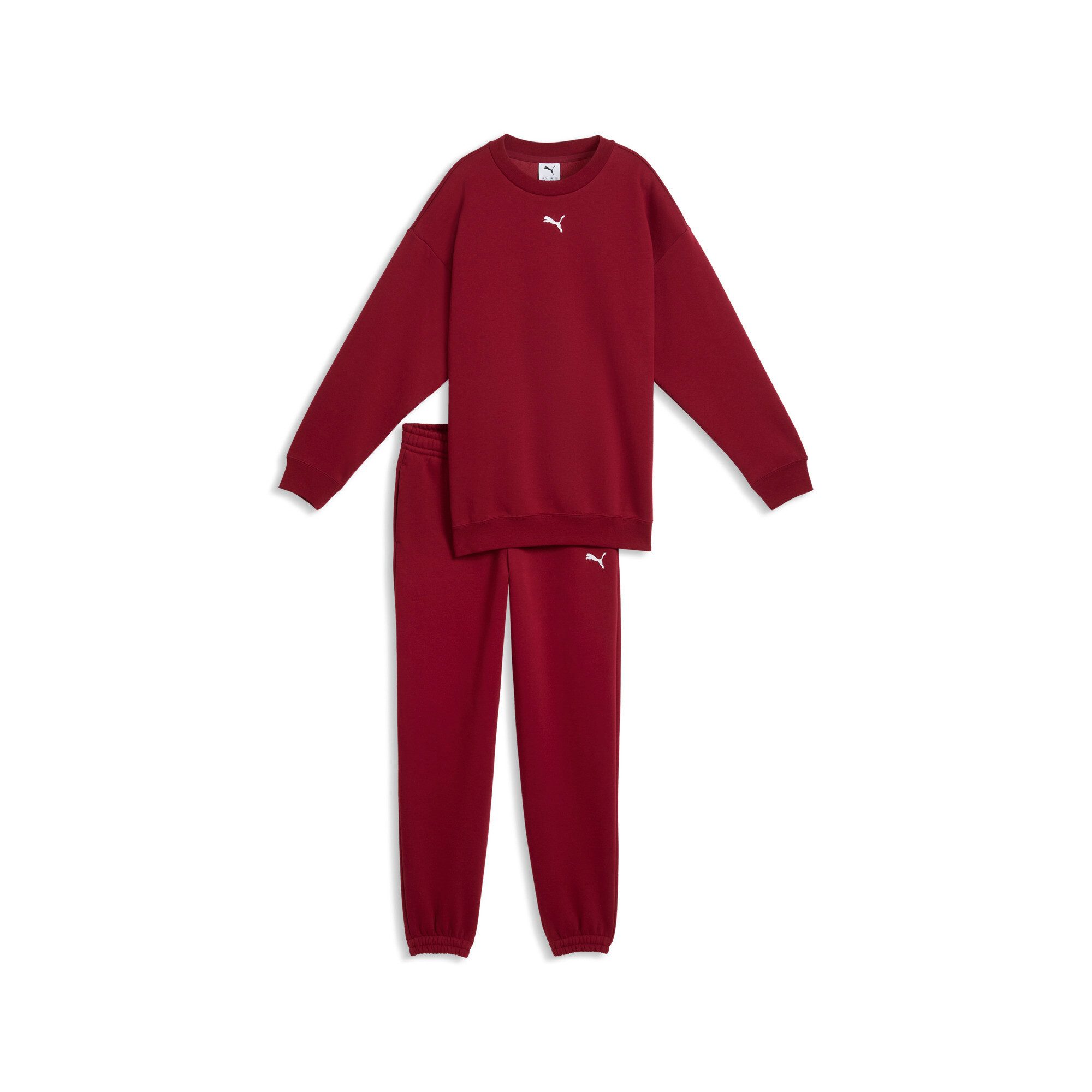 PUMA Trainingsanzug LOUNGEWEAR OVERSIZED SWEAT SUIT FL G (2-tlg), mit elastischem Bund, mit gerippten Bündchen, mit Seitentaschen
