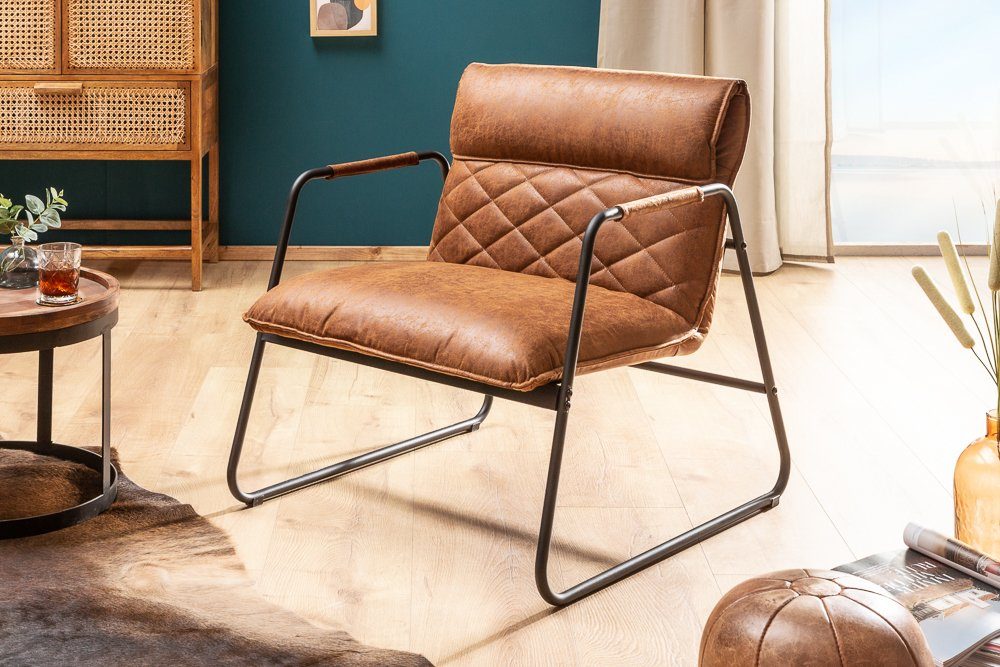 Wohnzimmer MUSTANG LOUNGER Sessel Loungesessel Retro hellbraun, · · riess-ambiente antik