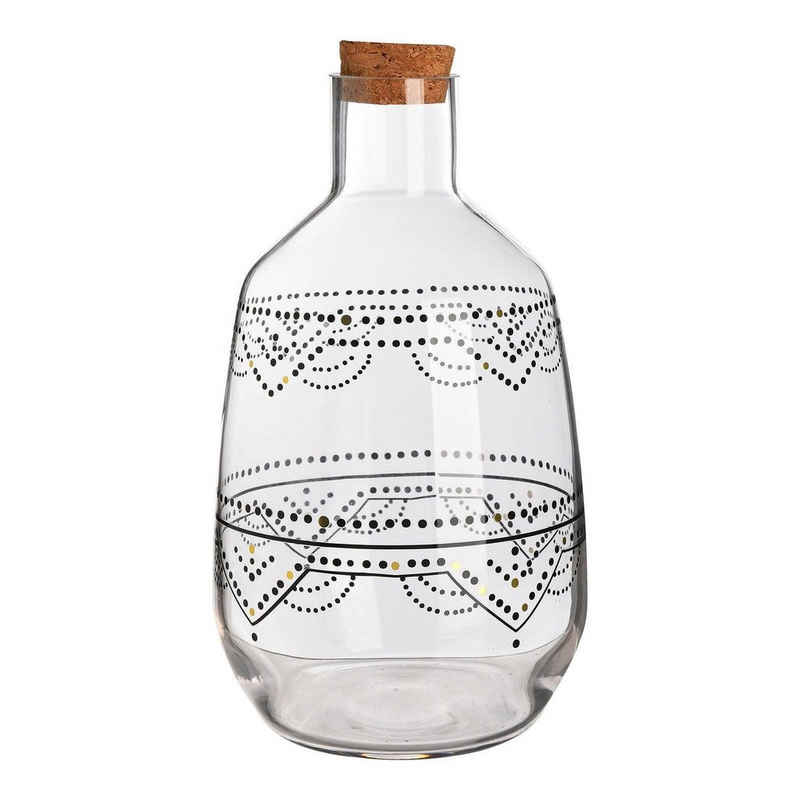 Depot Dekovase Vase Punti (Packung, 1 Stück Vase), aus Glas, Kork, Ø 13 Zentimeter, H 23 Zentimeter