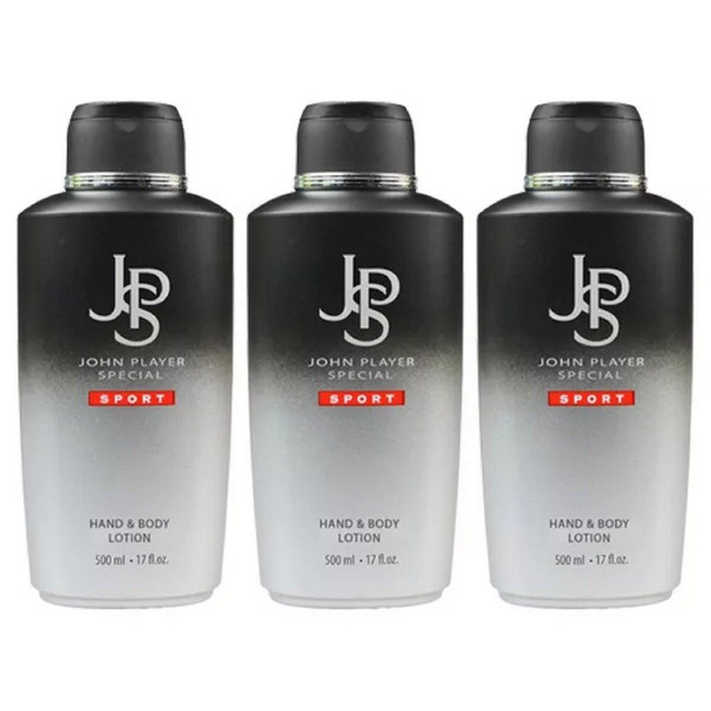 John Player Special Körpercreme Sport Hand & Body Lotion 3 x 500 ml