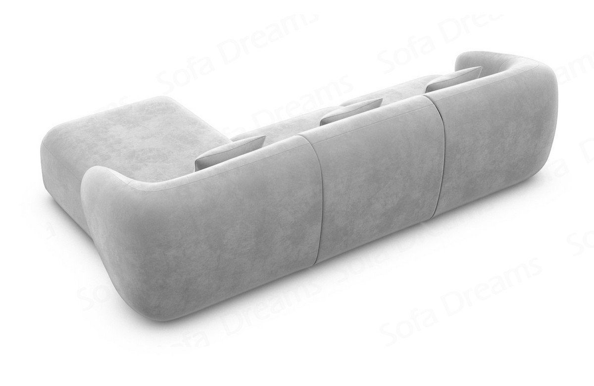 Sofa Dreams Ecksofa Loungesofa Stoffsofa, mit mane Marbella kurz Couch Sofa Form Polster Design hellgrau84 Samtstoff L