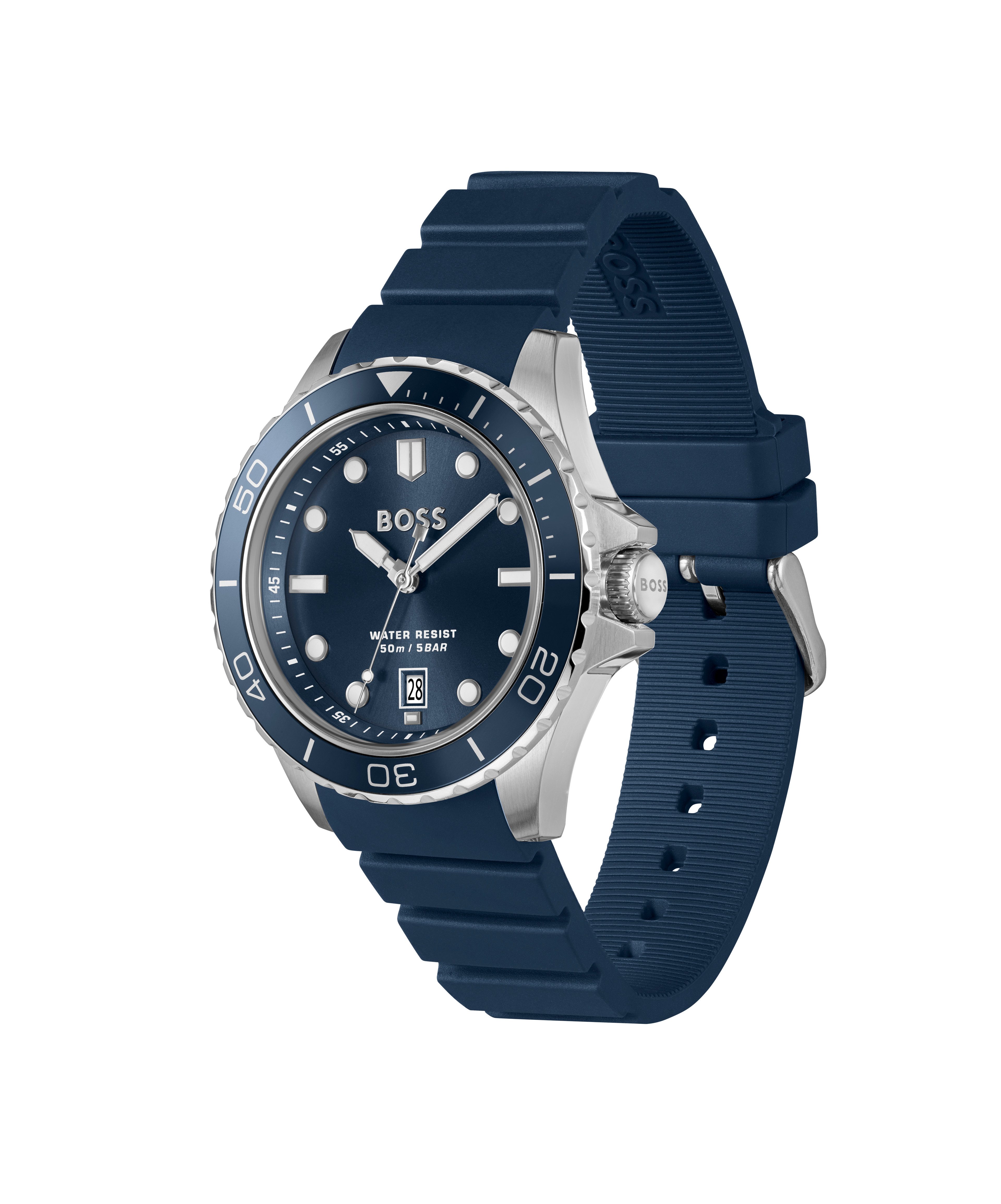 BOSS Quarzuhr TROPER SPORT 1514292, Armbanduhr, Herrenuhr, Silikonarmband, analog, Tag