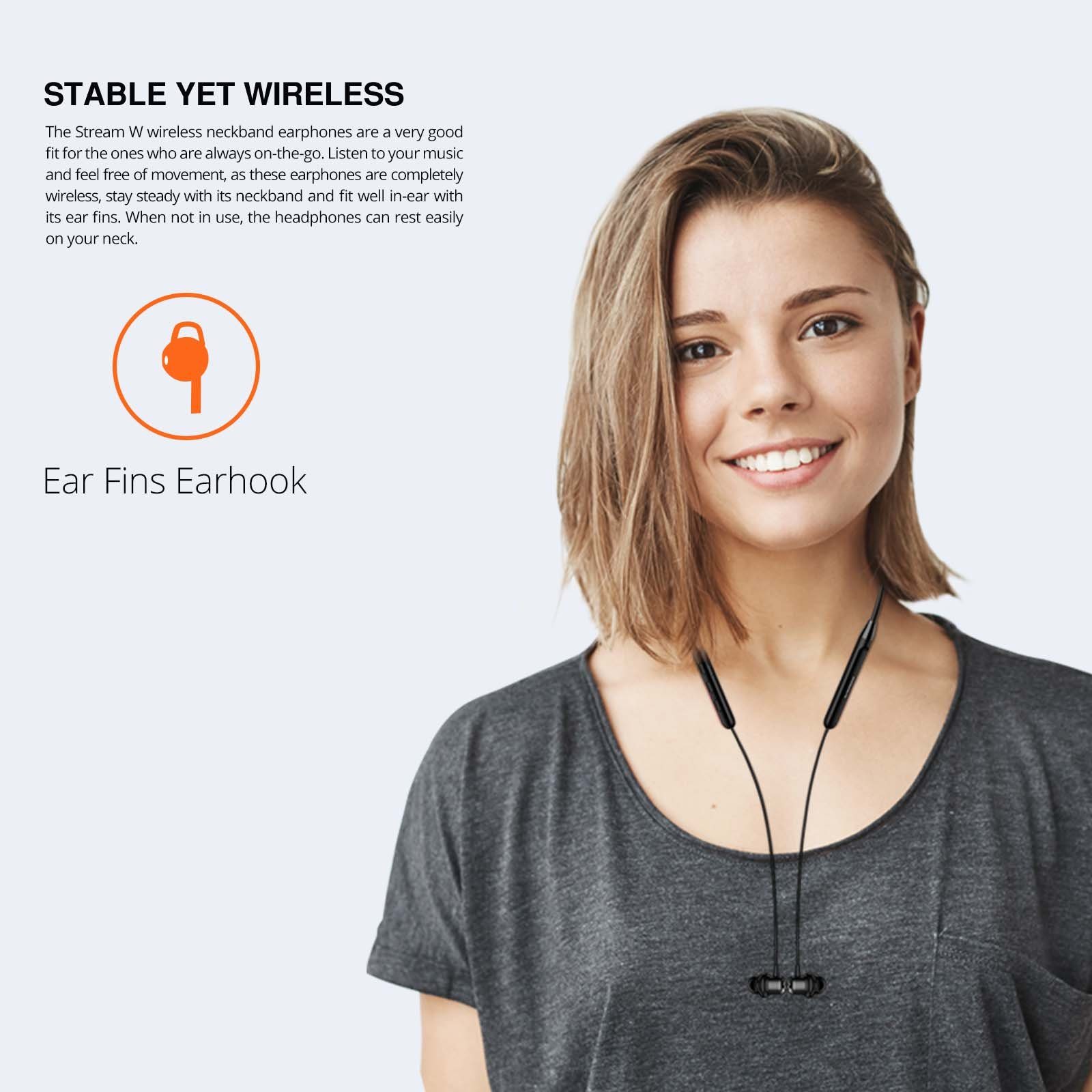 staubdicht, mit In-Ear-Kopfhörer und Nackenband Stream RIVERSONG Headset, Bluetooth) (Stereo wireless wasserdicht IPX4 Bluetooth, W A2DP Ohrhörer Headphones,